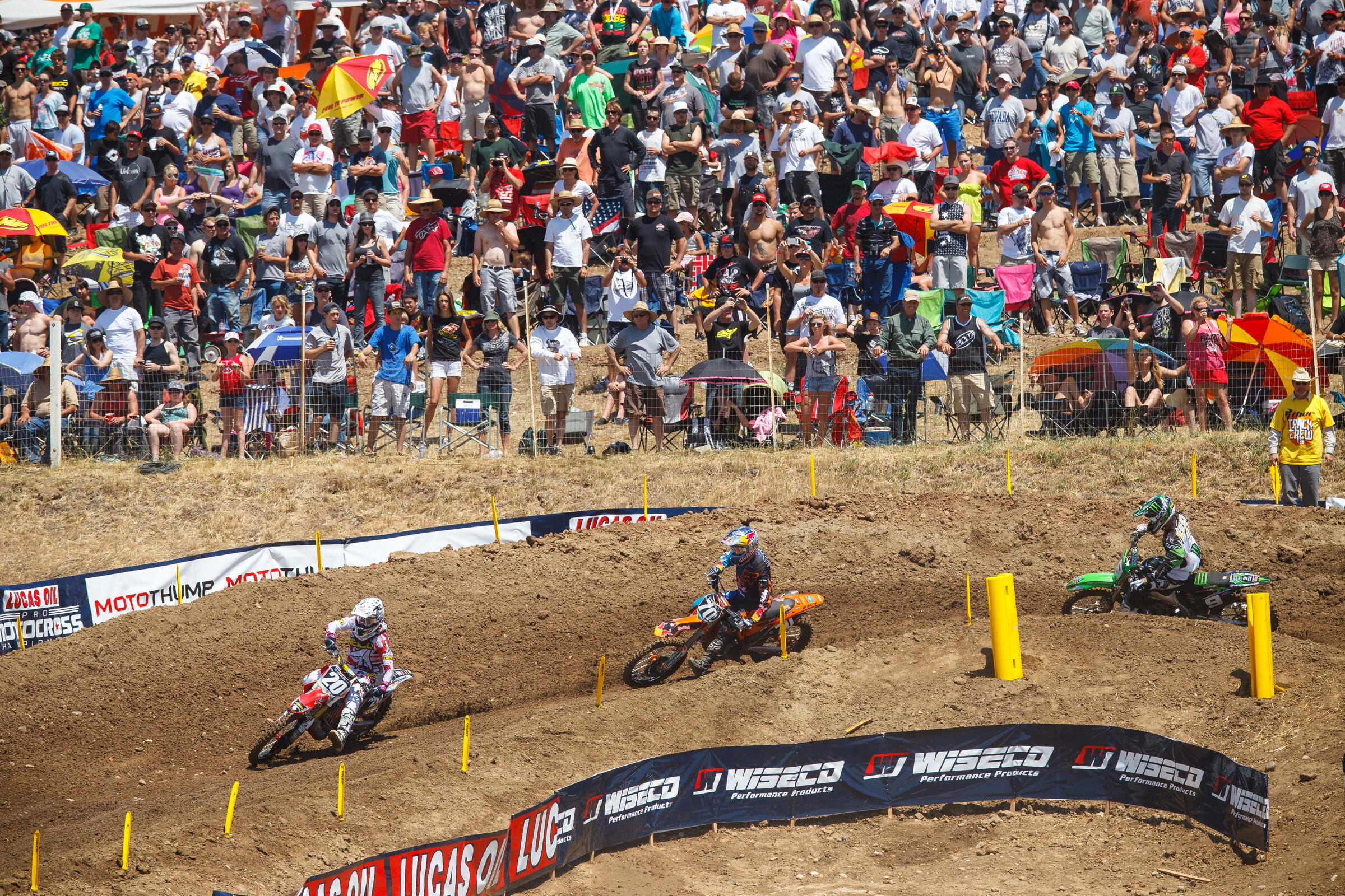 Barcia, Roczen, and Baggett at the Hangtown Motocross Classic.