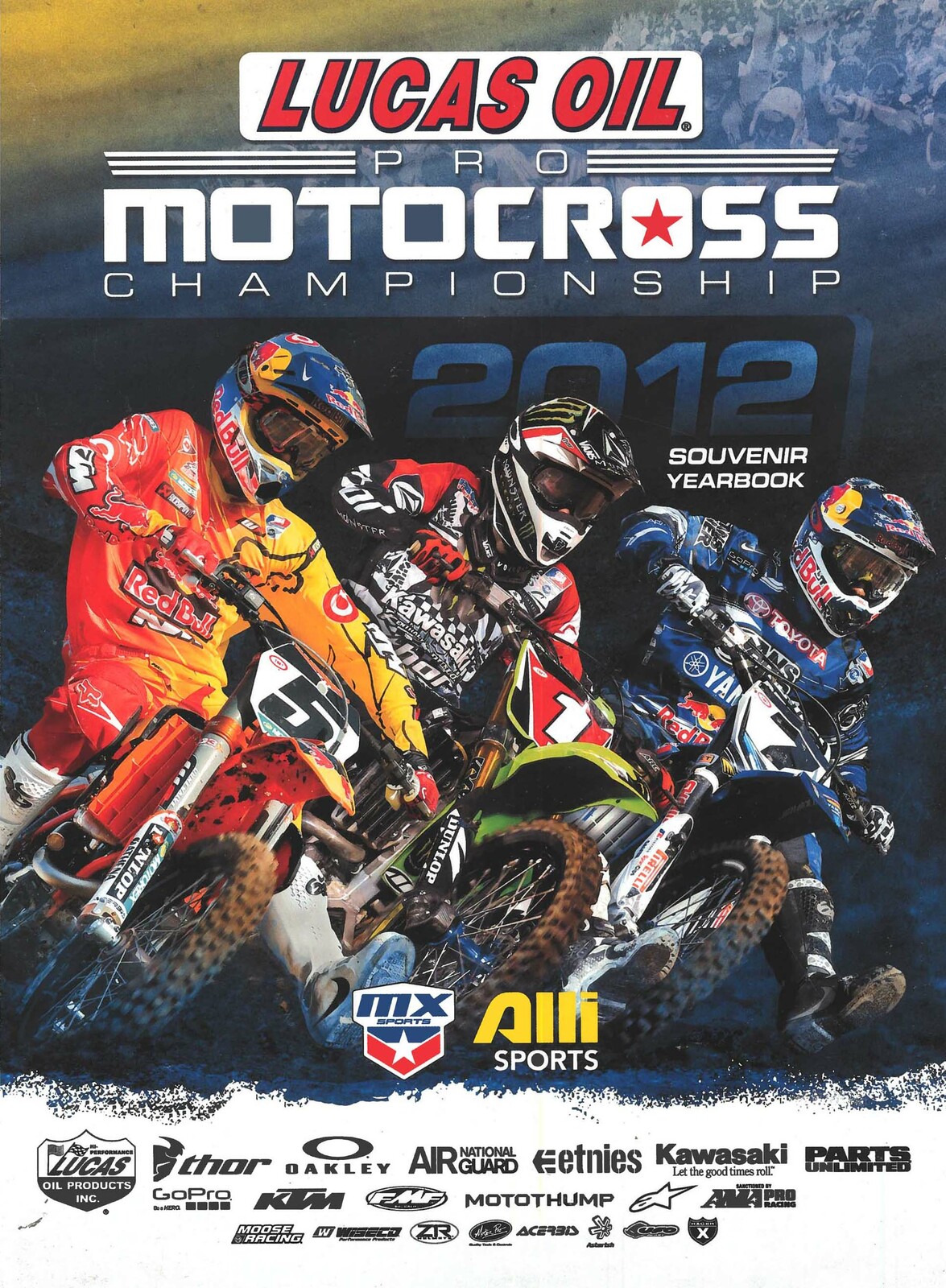 The 2012 Lucas Oil AMA Pro Motocross Championship program cover.