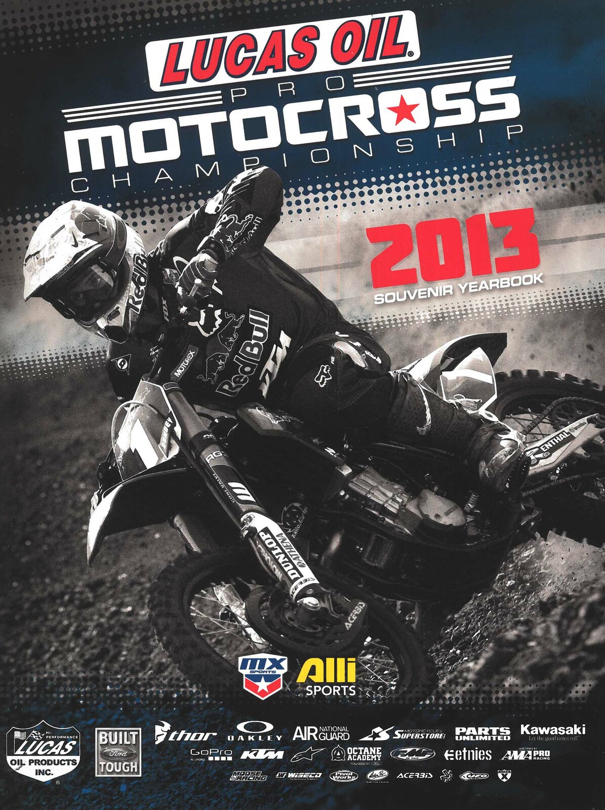 The 2013 Lucas Oil AMA Pro Motocross Championship program cover with Ryan Dungey.