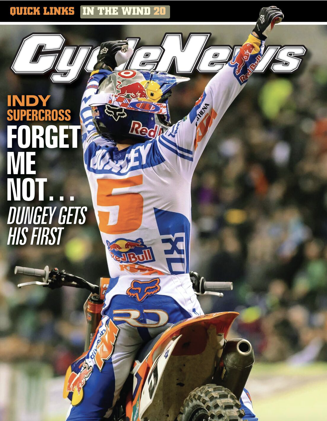 Ryan Dungey on the cover of Cycle News.