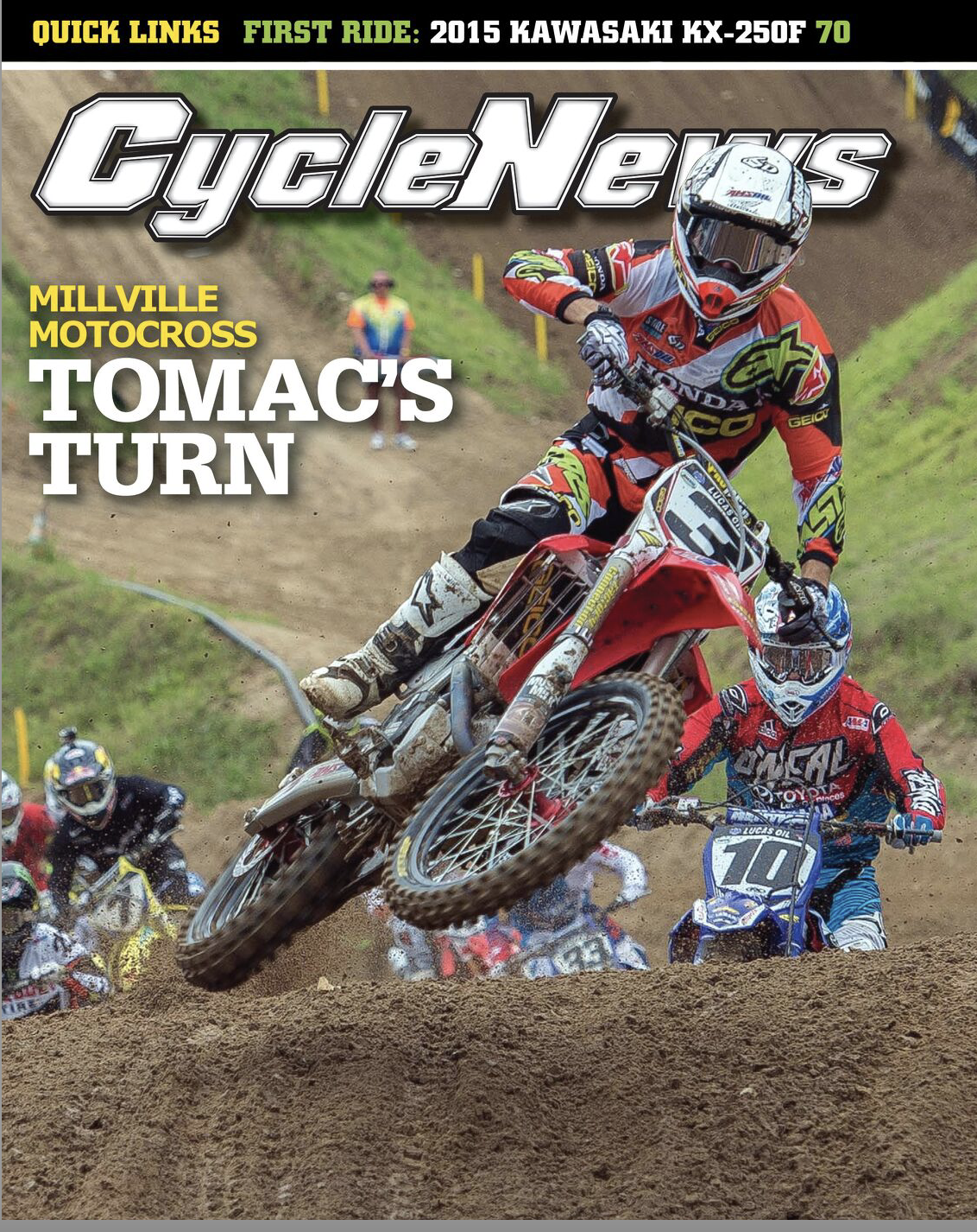 Eli Tomac on the cover of Cycle News.