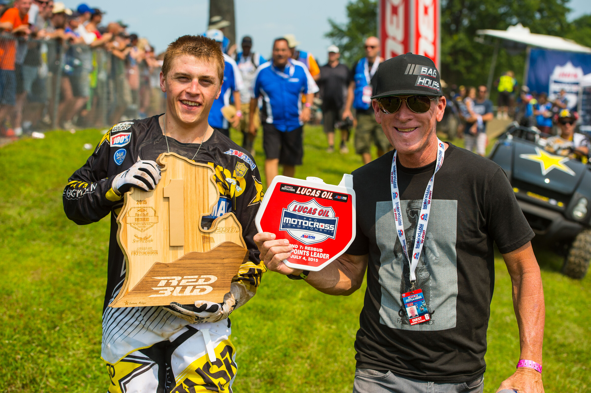 Martin and his trainer Johnny O'Mara at the RedBud National.