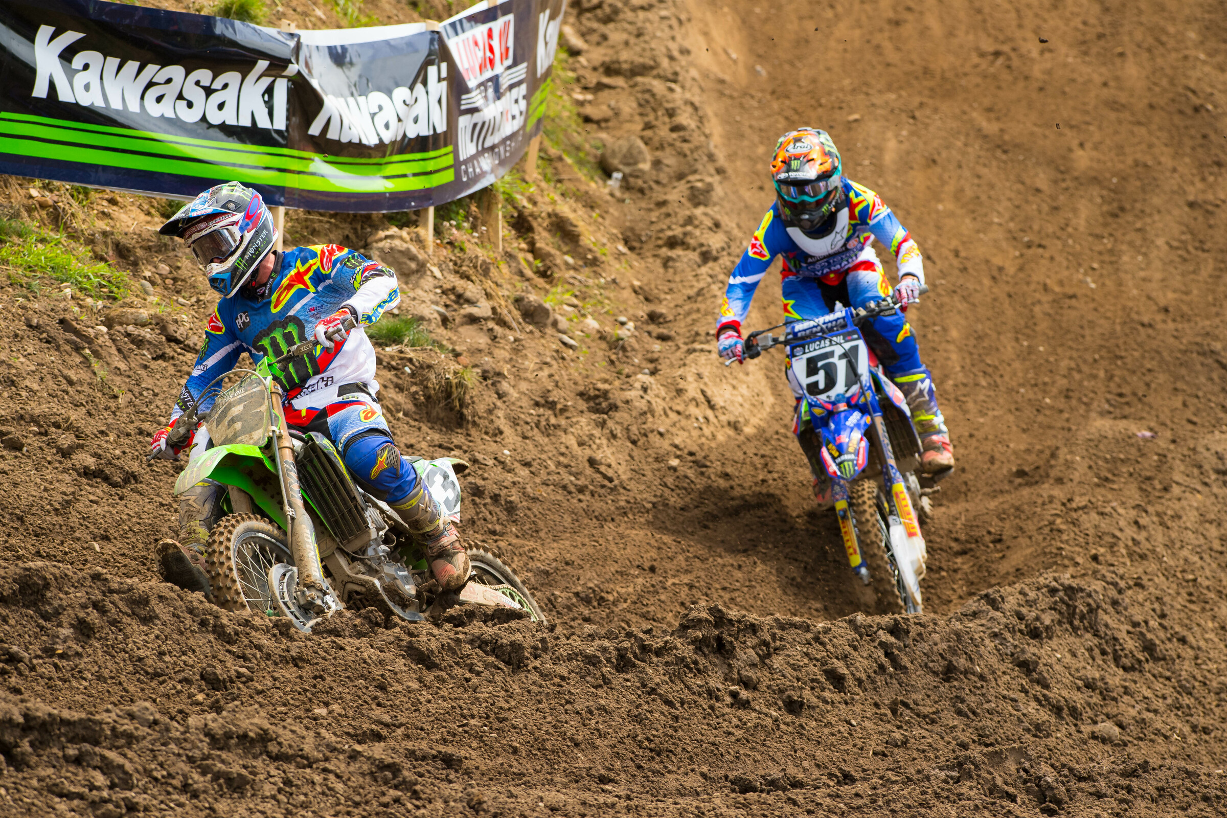 Eli Tomac and Justin Barcia at the RedBud National.
