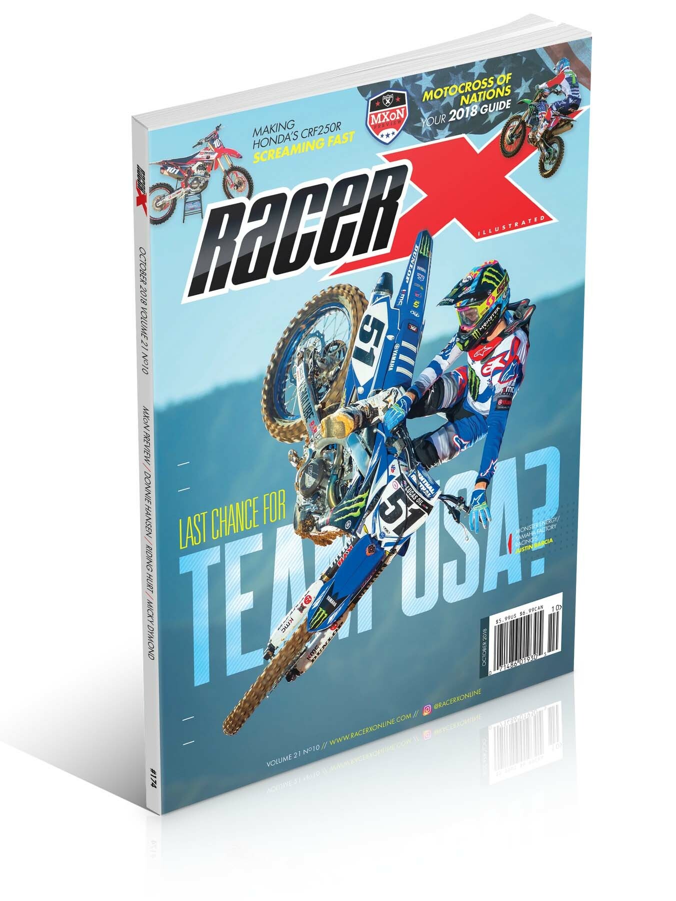 Justin Barcia on the cover of Racer X Illustrated.