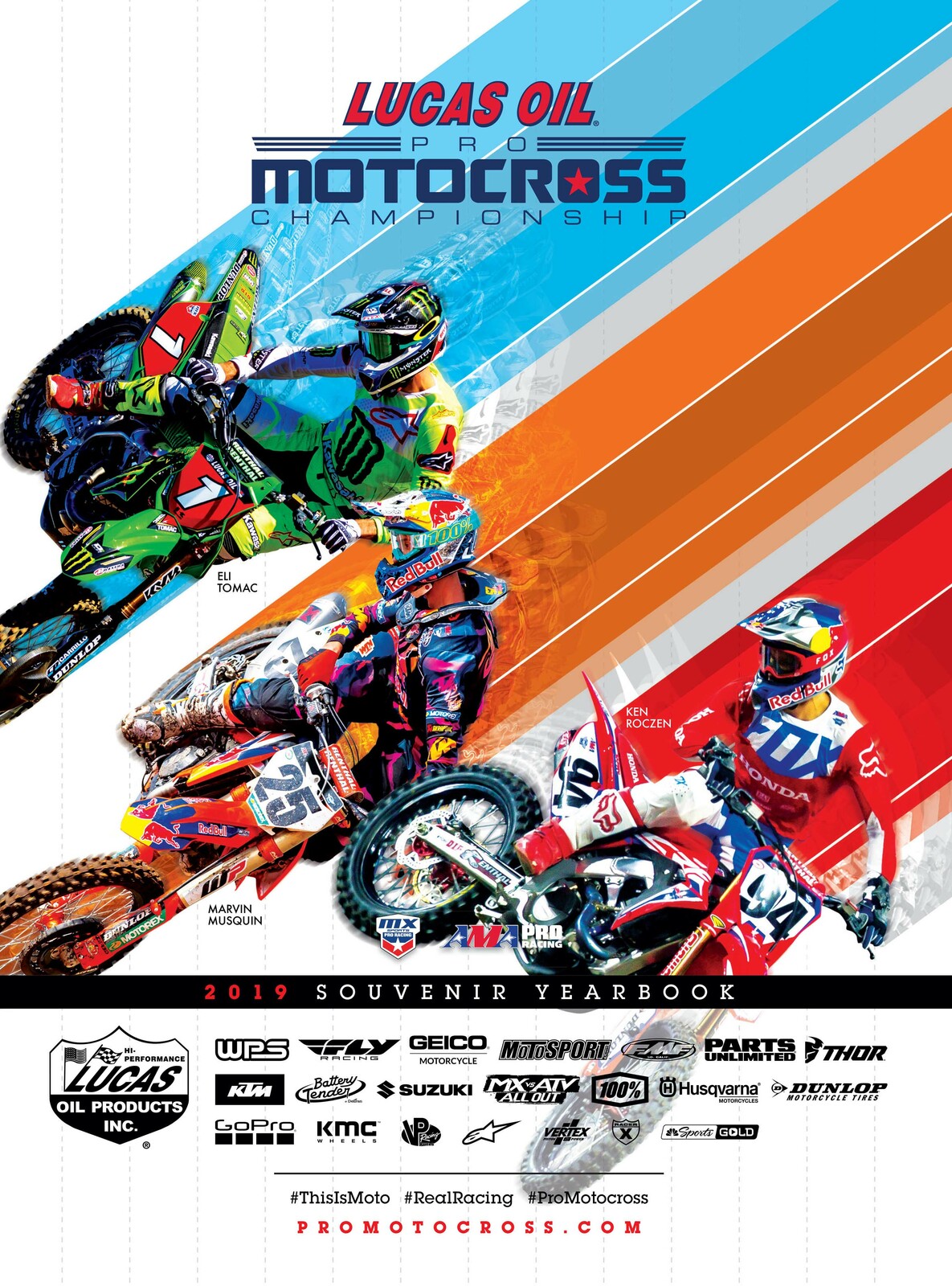 The 2019 Lucas Oil AMA Pro Motocross Championship program cover.