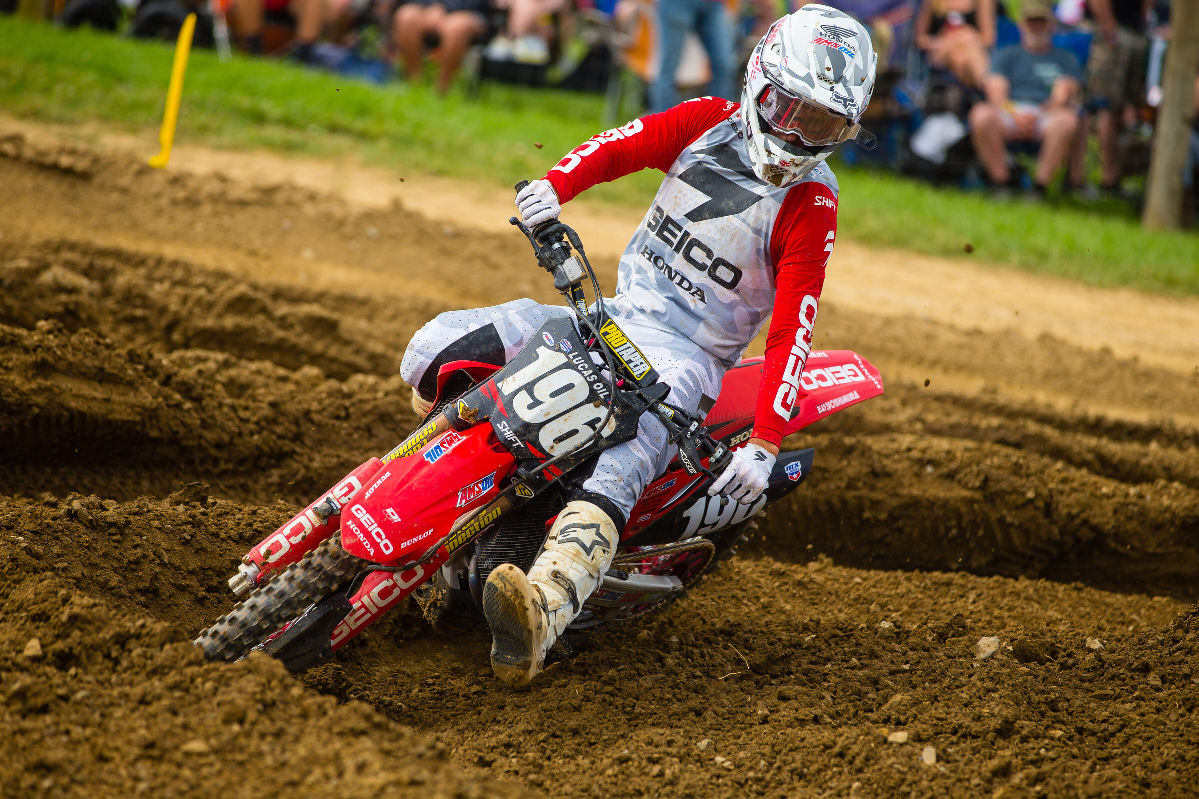 Lawrence en route to his first AMA Motocross win in the U.S. at the High Point National.