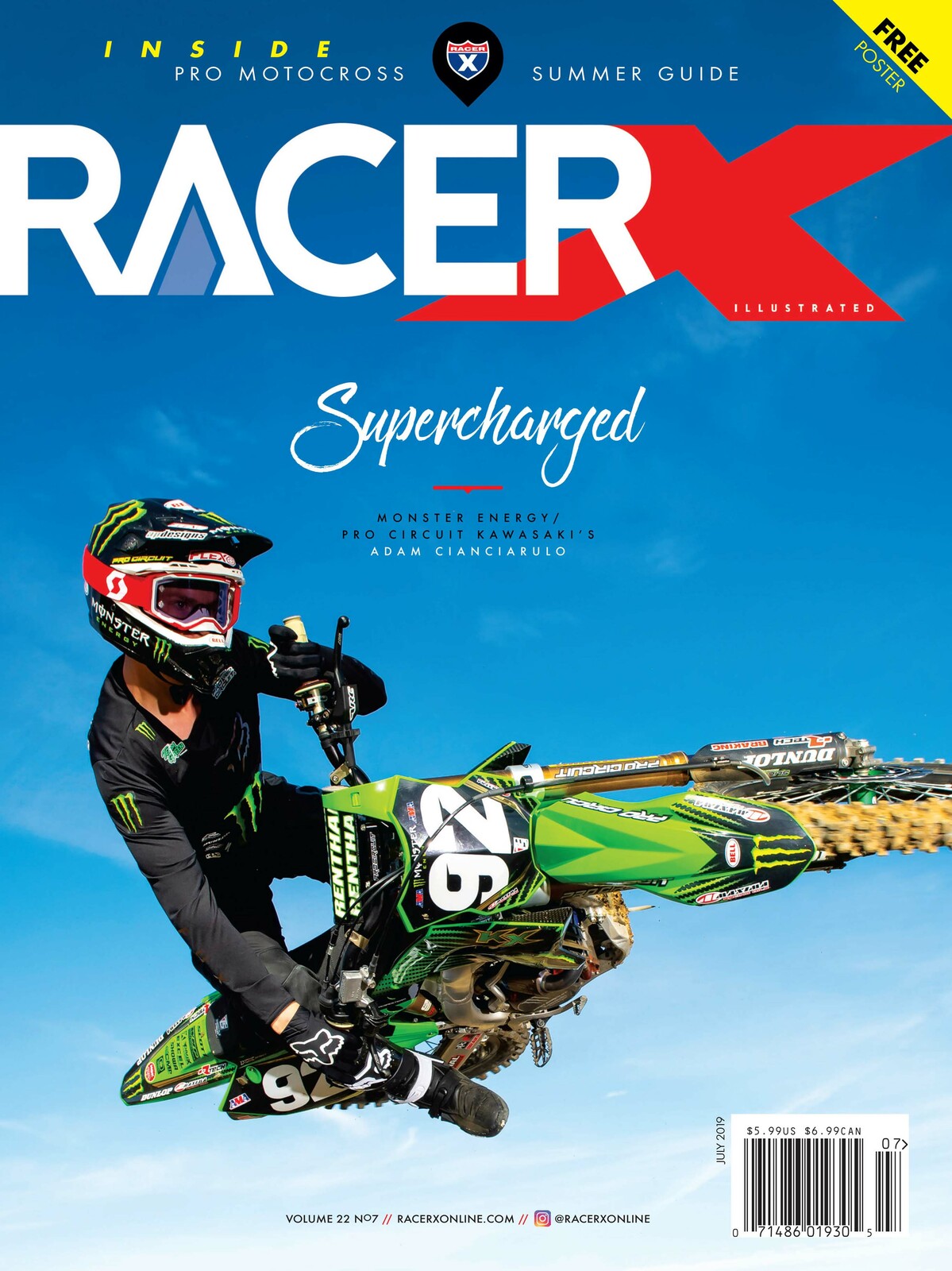 Adam Cianciarulo on the cover of Racer X Illustrated.