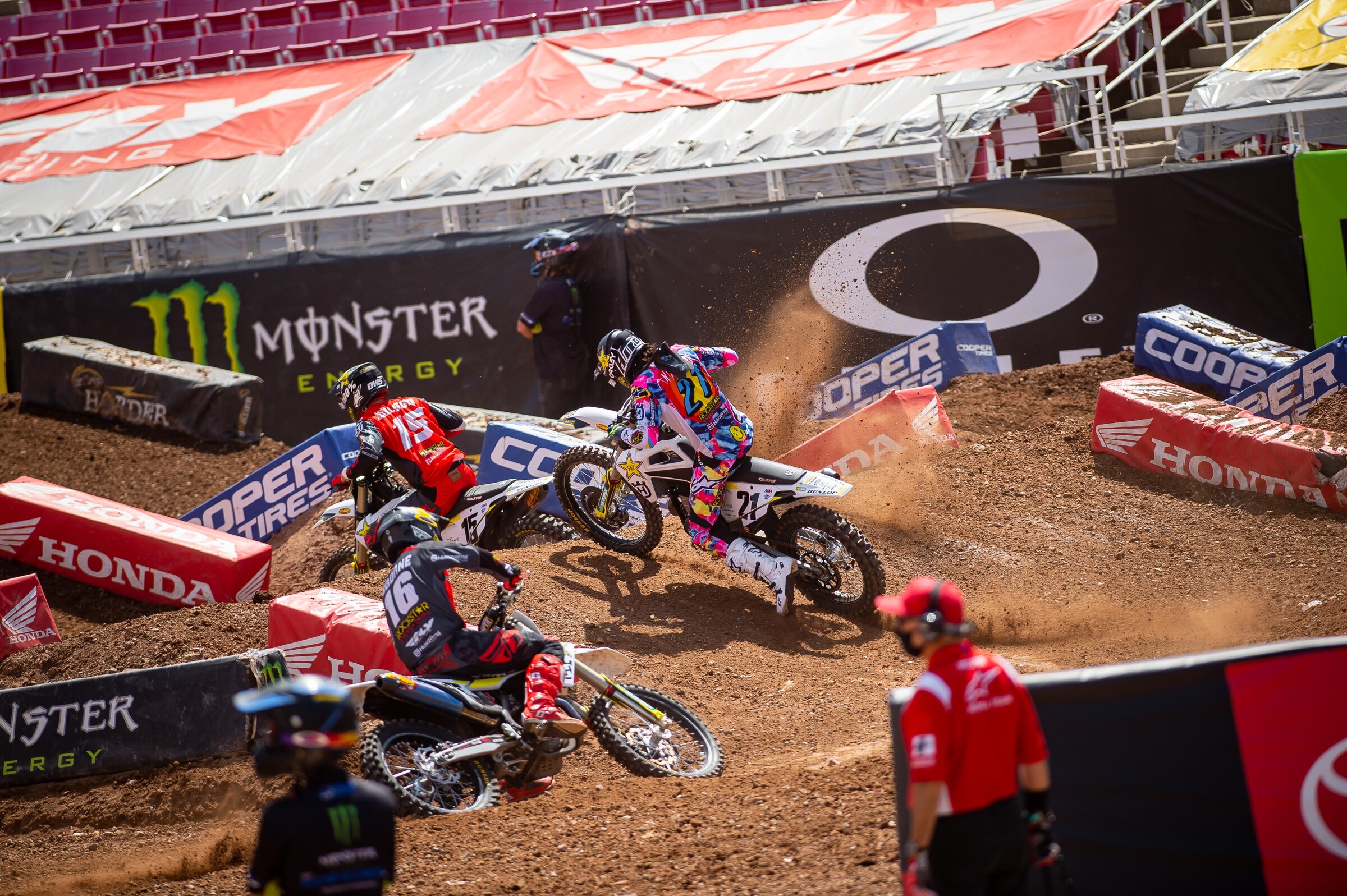 Wilson leading his Husqvarna teammates.