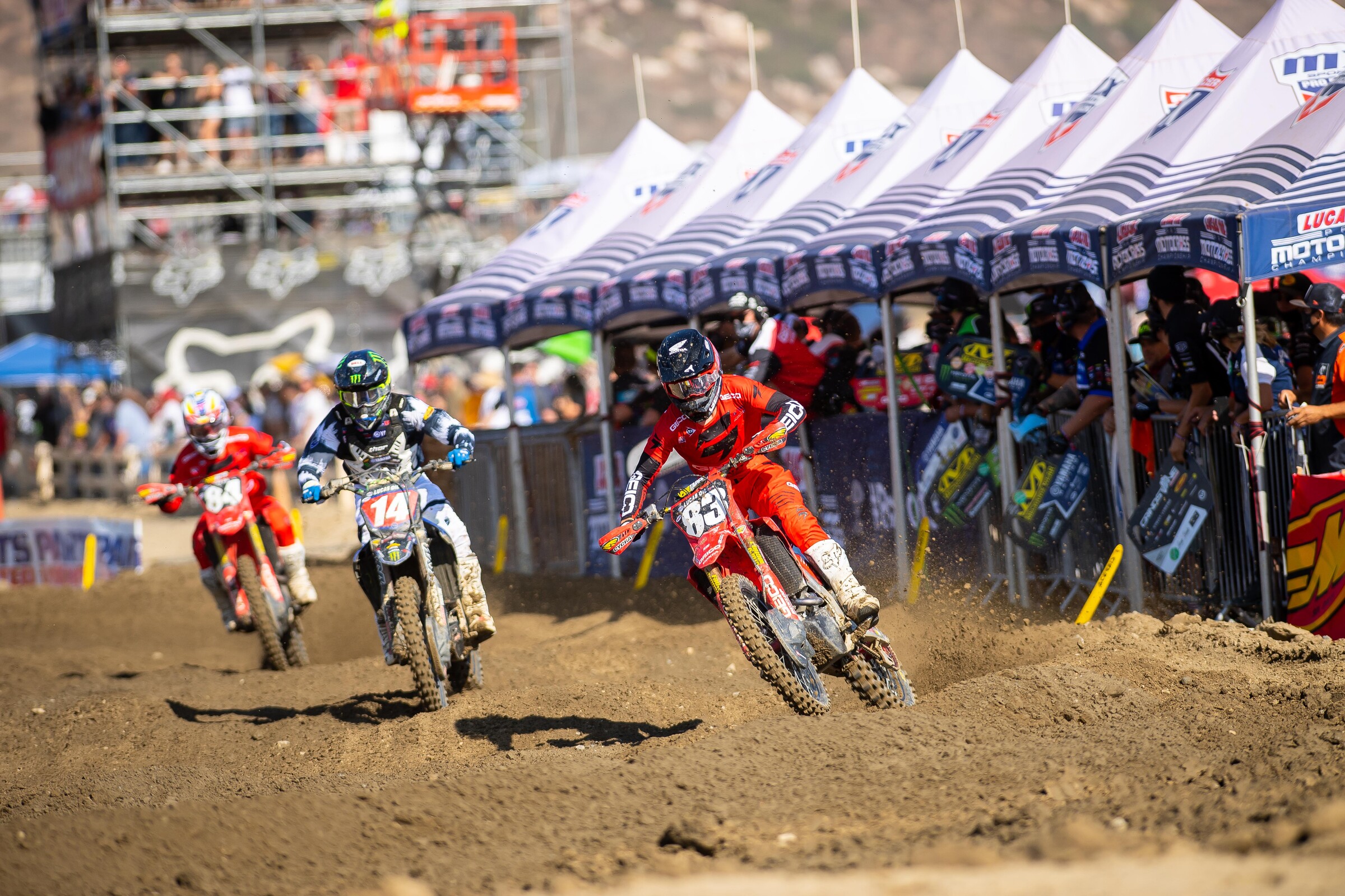 Jett Lawrence, Ferrandis, and Shimoda at the finale.