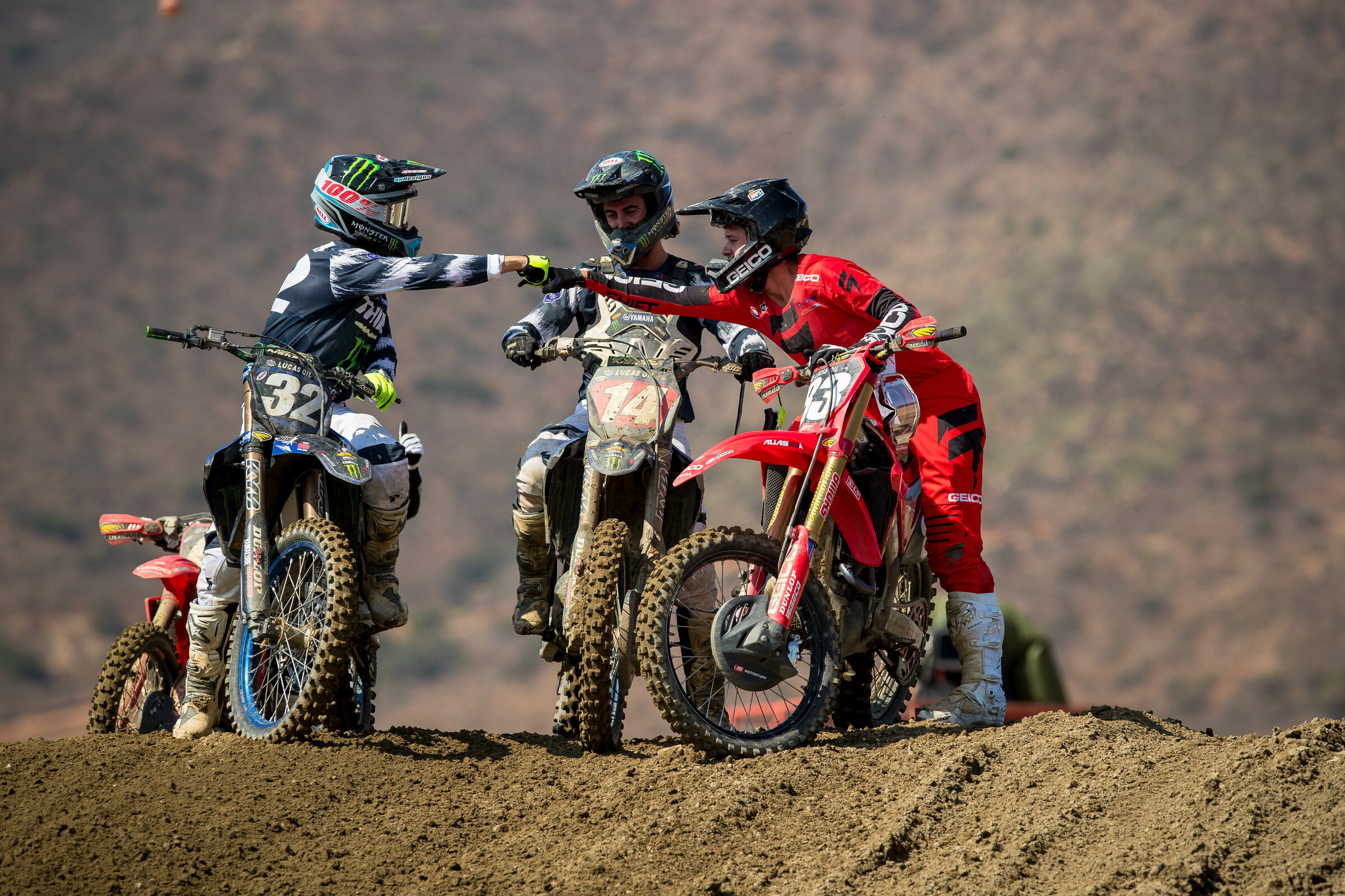 Cooper, Ferrandis, and Jett Lawrence at the finale.