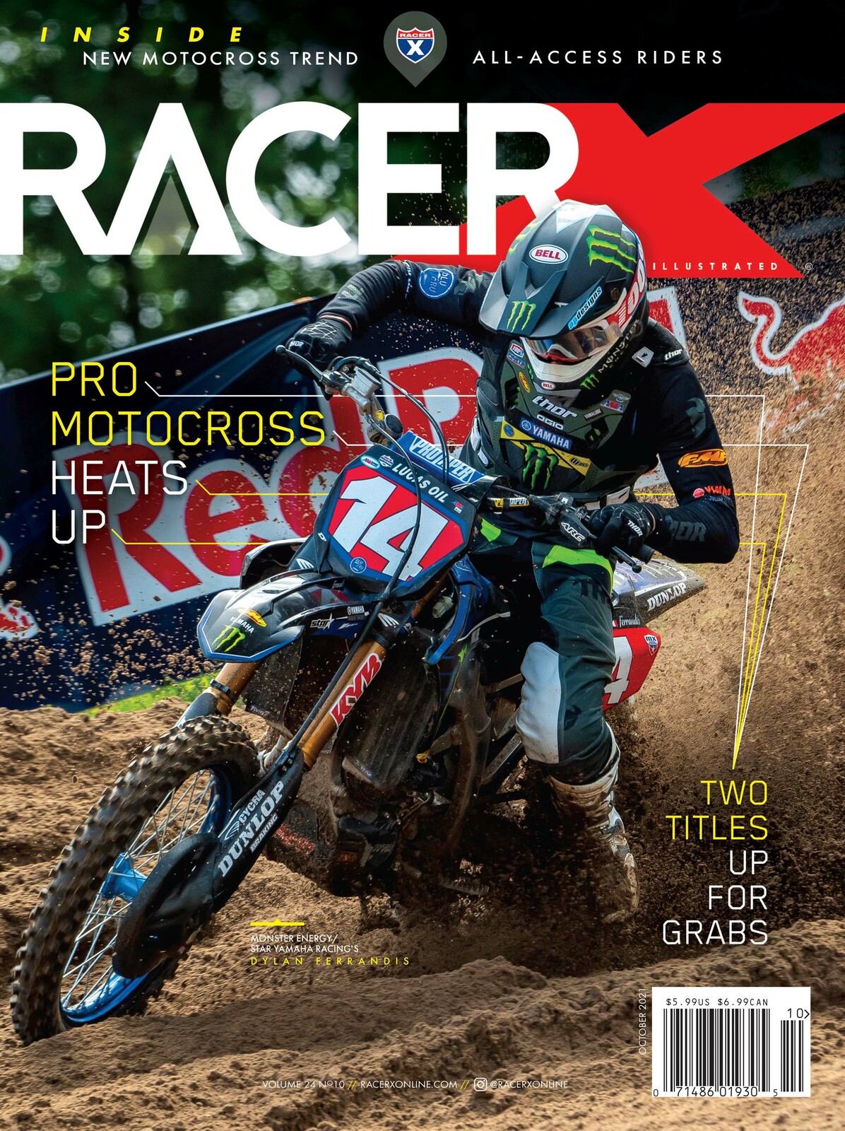 Dylan Ferrandis on the cover of Racer X Illustrated.