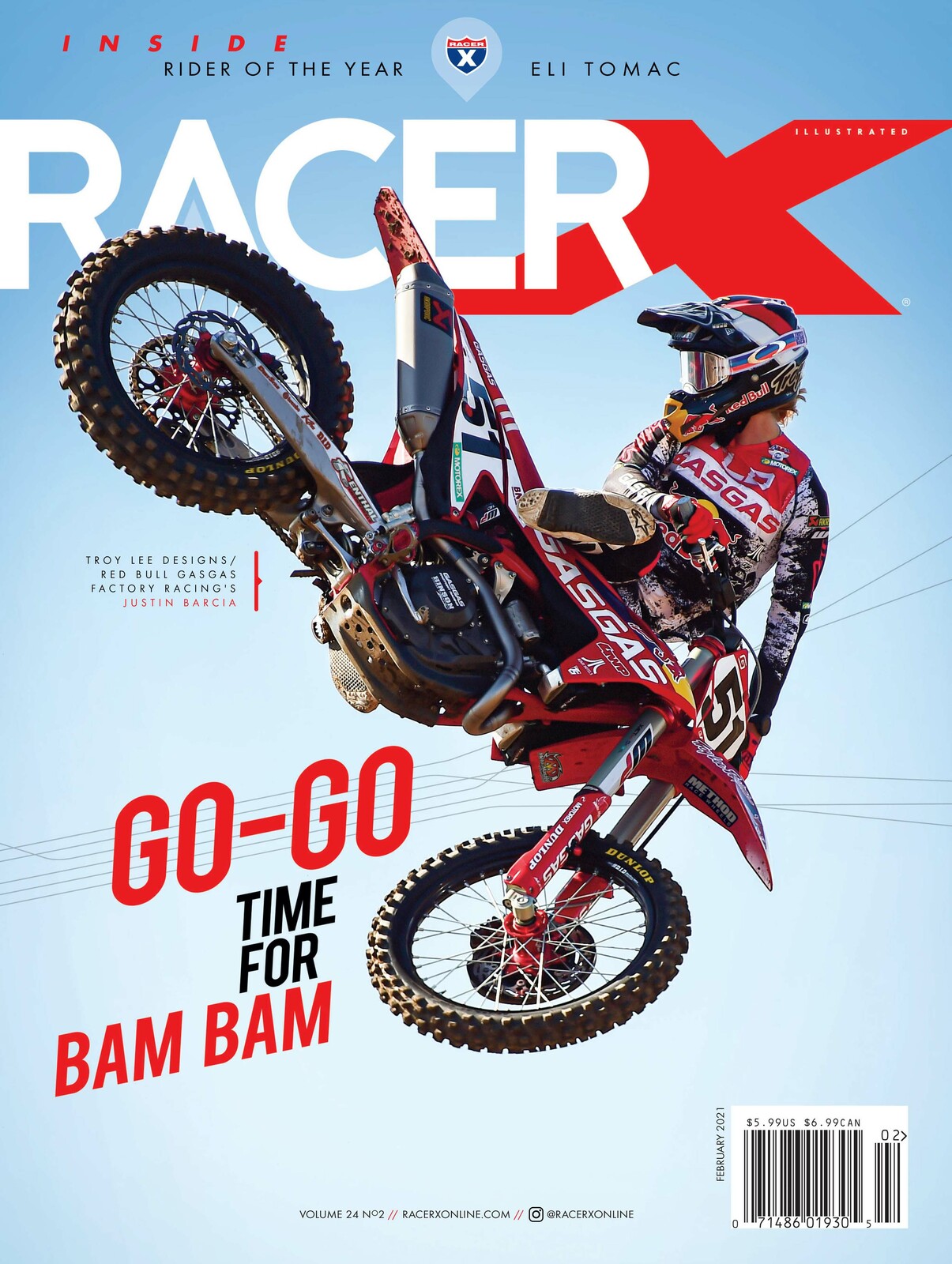 Justin Barcia on the cover of Racer X Illustrated.
