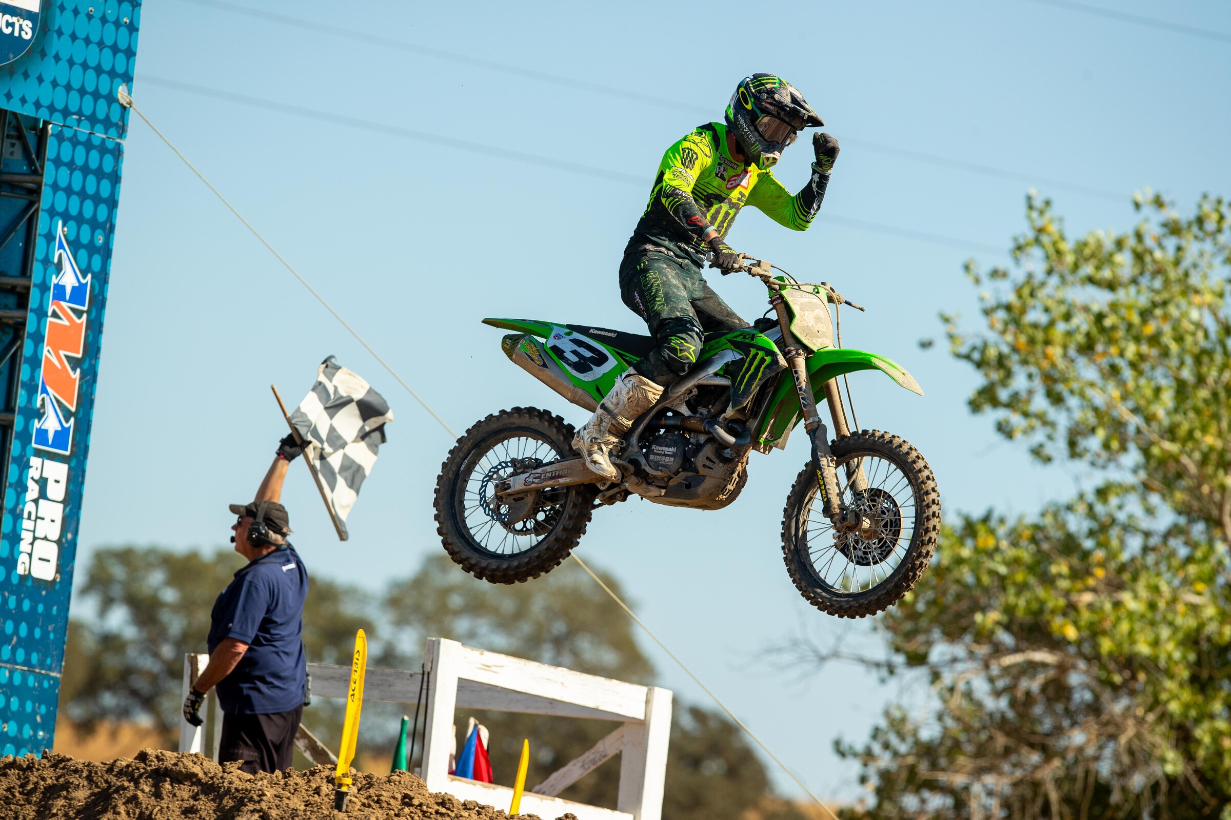 Eli Tomac won the final moto of the year, his final race with Monster Energy Kawasaki.