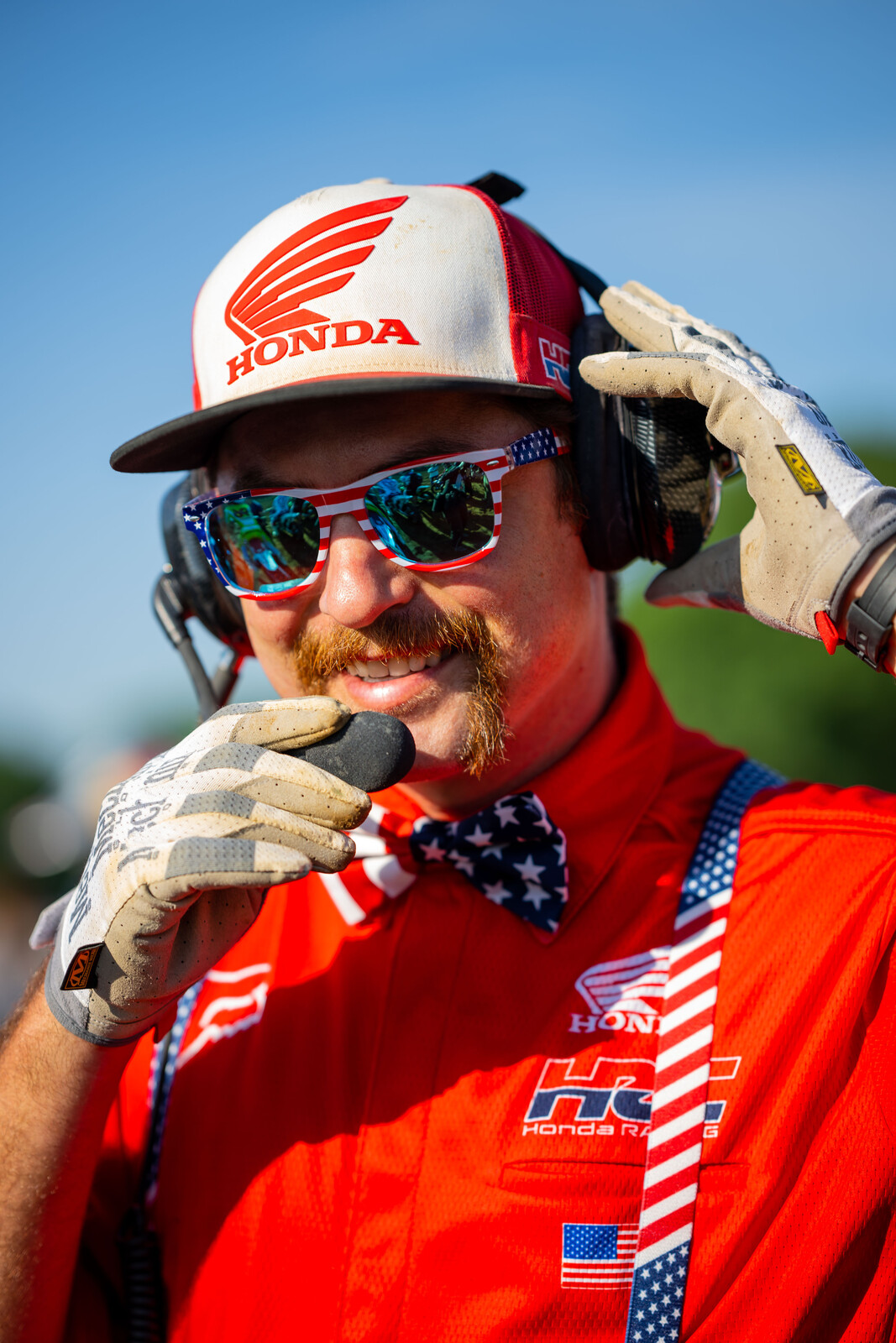Hunter’s Honda mechanic, Cameron Camera, and his RedBud shades.