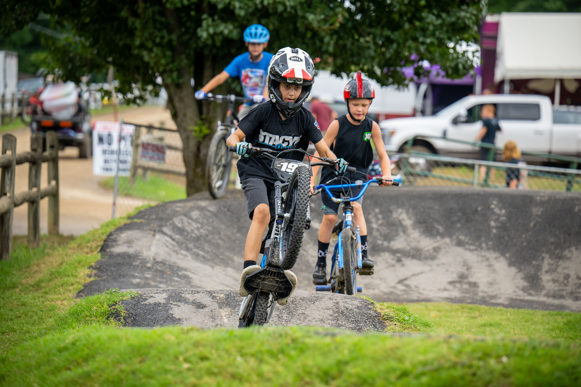 Traffic on Loretta Lynn’s always-busy Stacyc pump track.