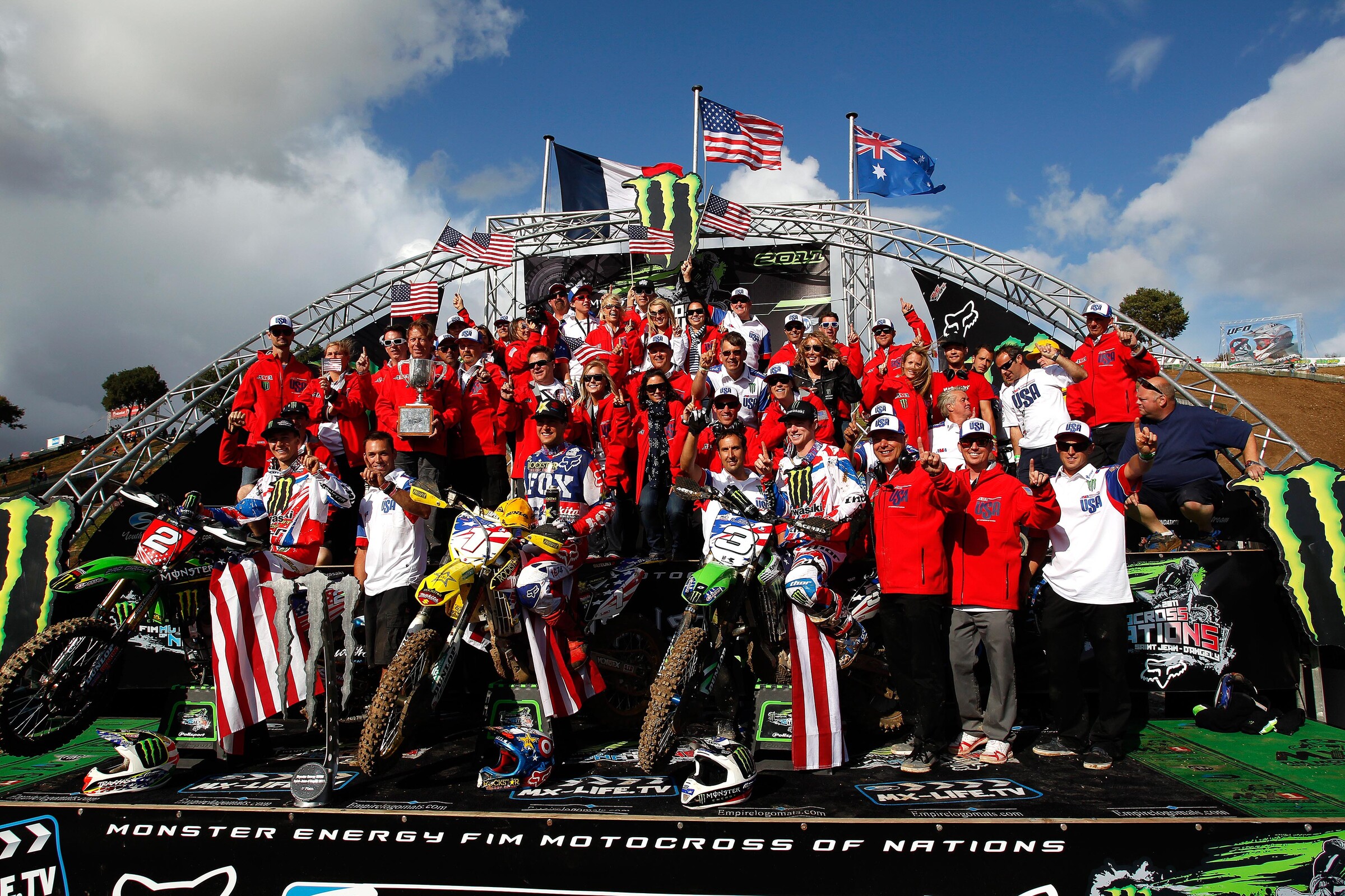 Team USA celebrating.