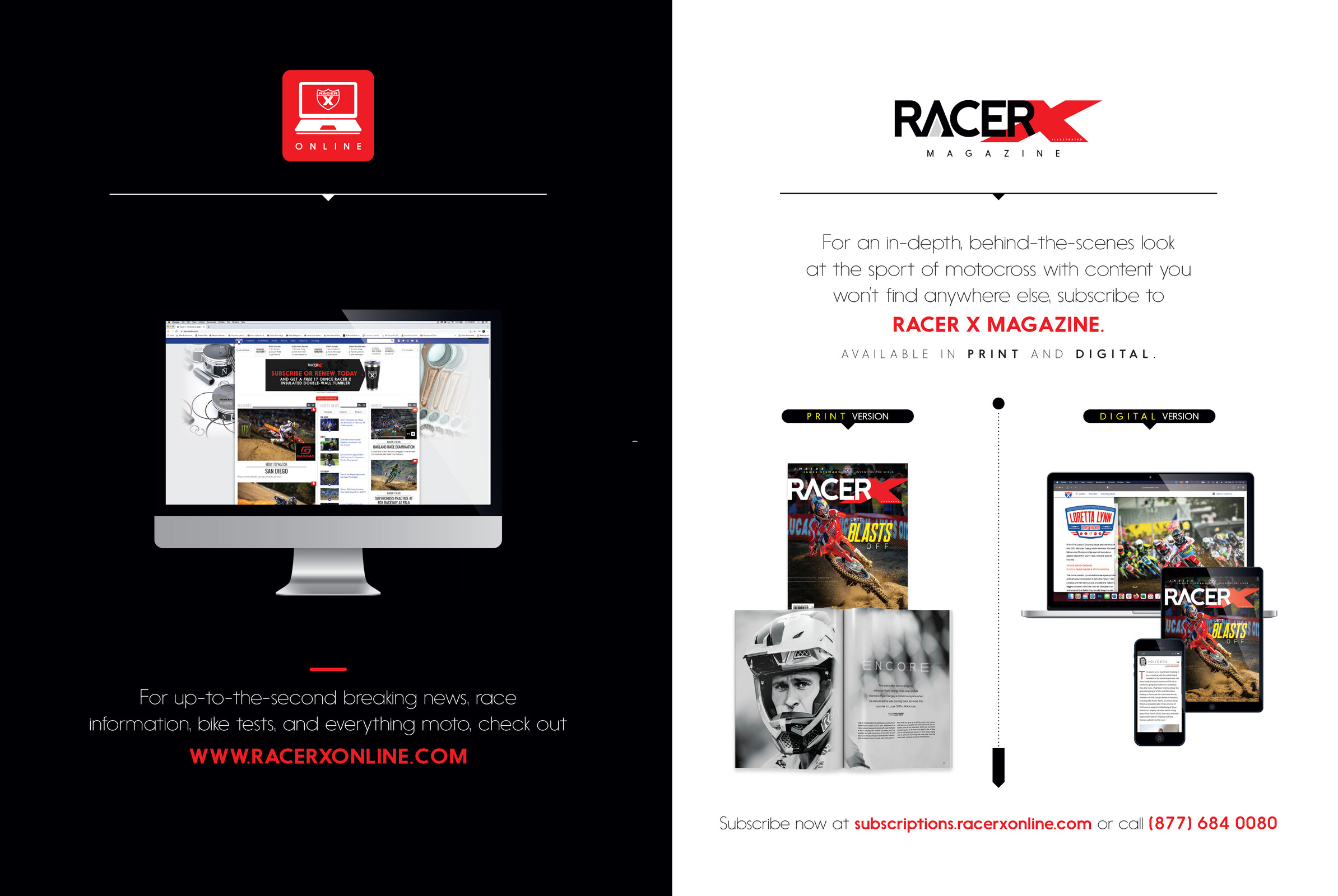 Advertisement: Racer X Subscriptions