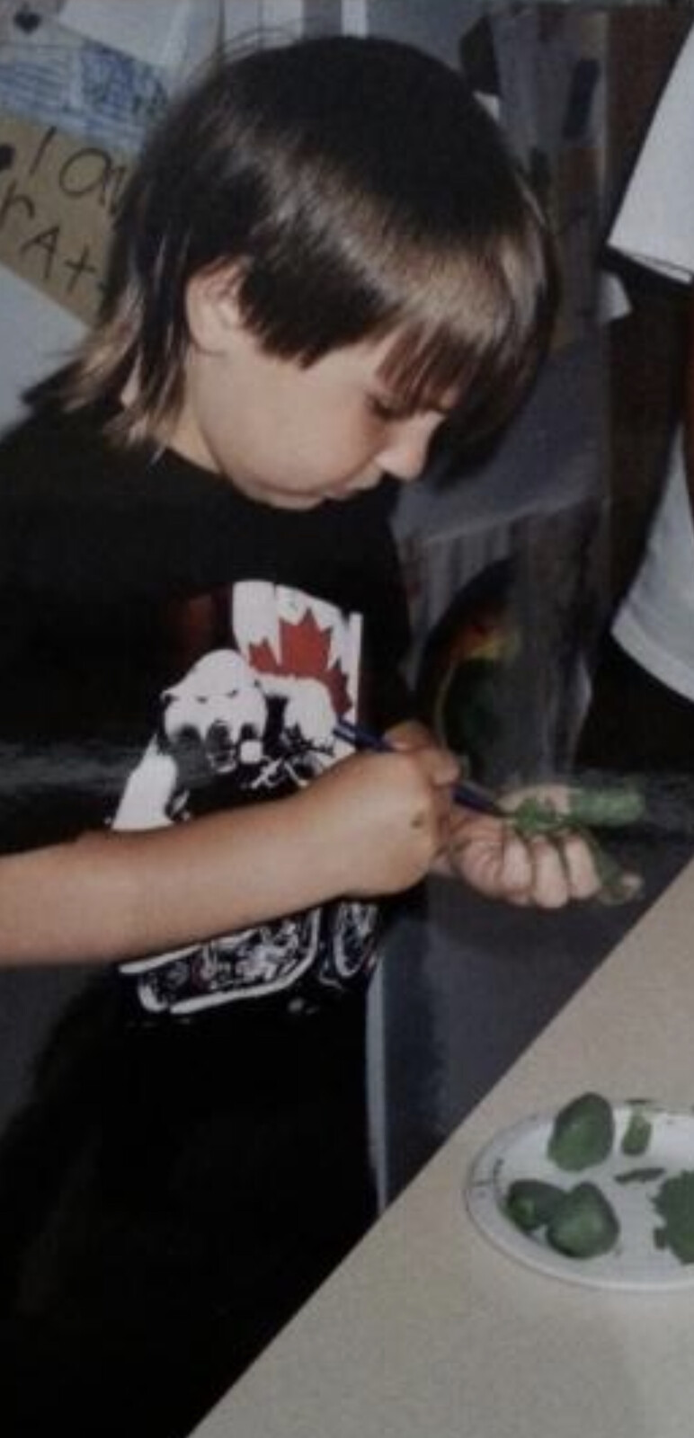 Little Larry showing off his mullet.