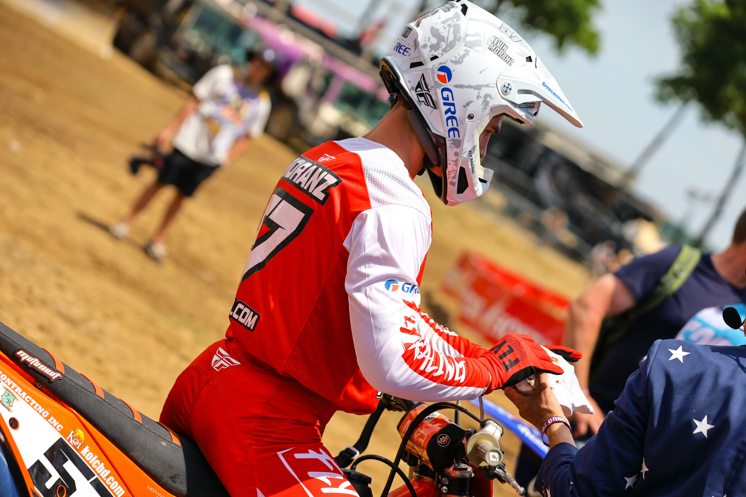 Moranz ahead of the first moto at the RedBud National.