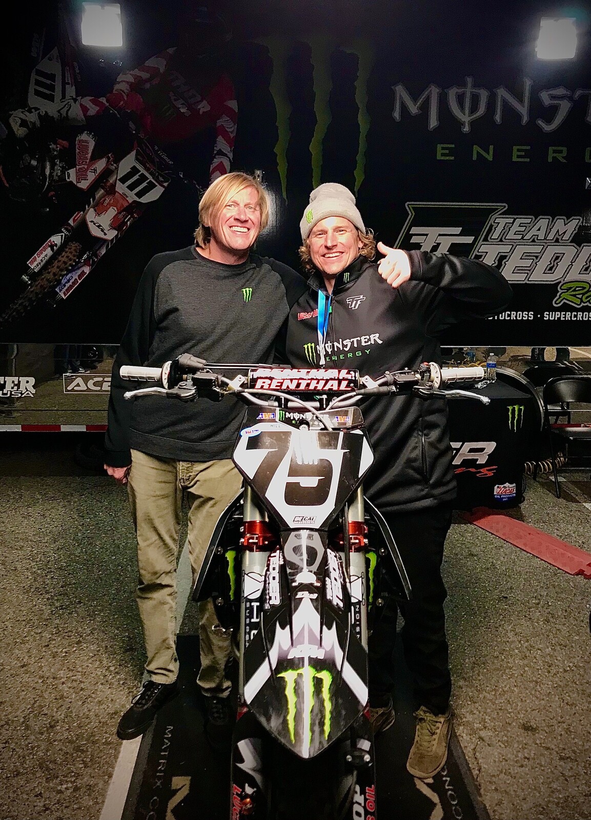 Josh Hill with Eric Johnson.