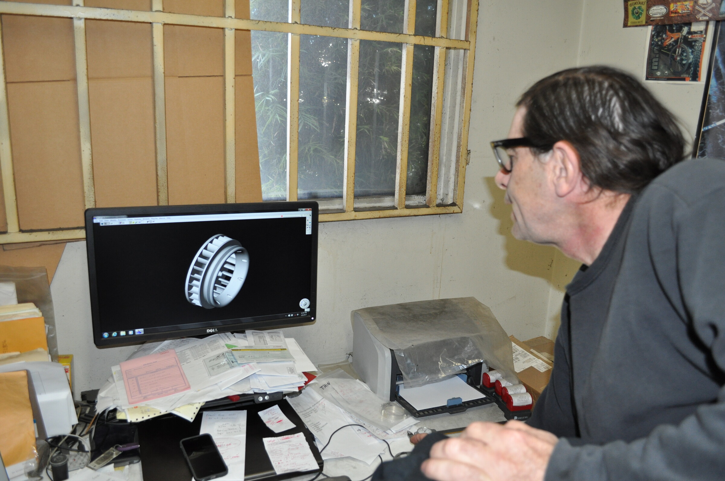 Bob Barnett working in the ARC Levers office in Santa Ana, California, in 2016.