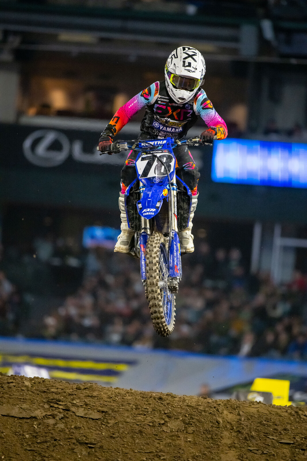 Harlan rode into the 450SX main event straight out of his heat race.