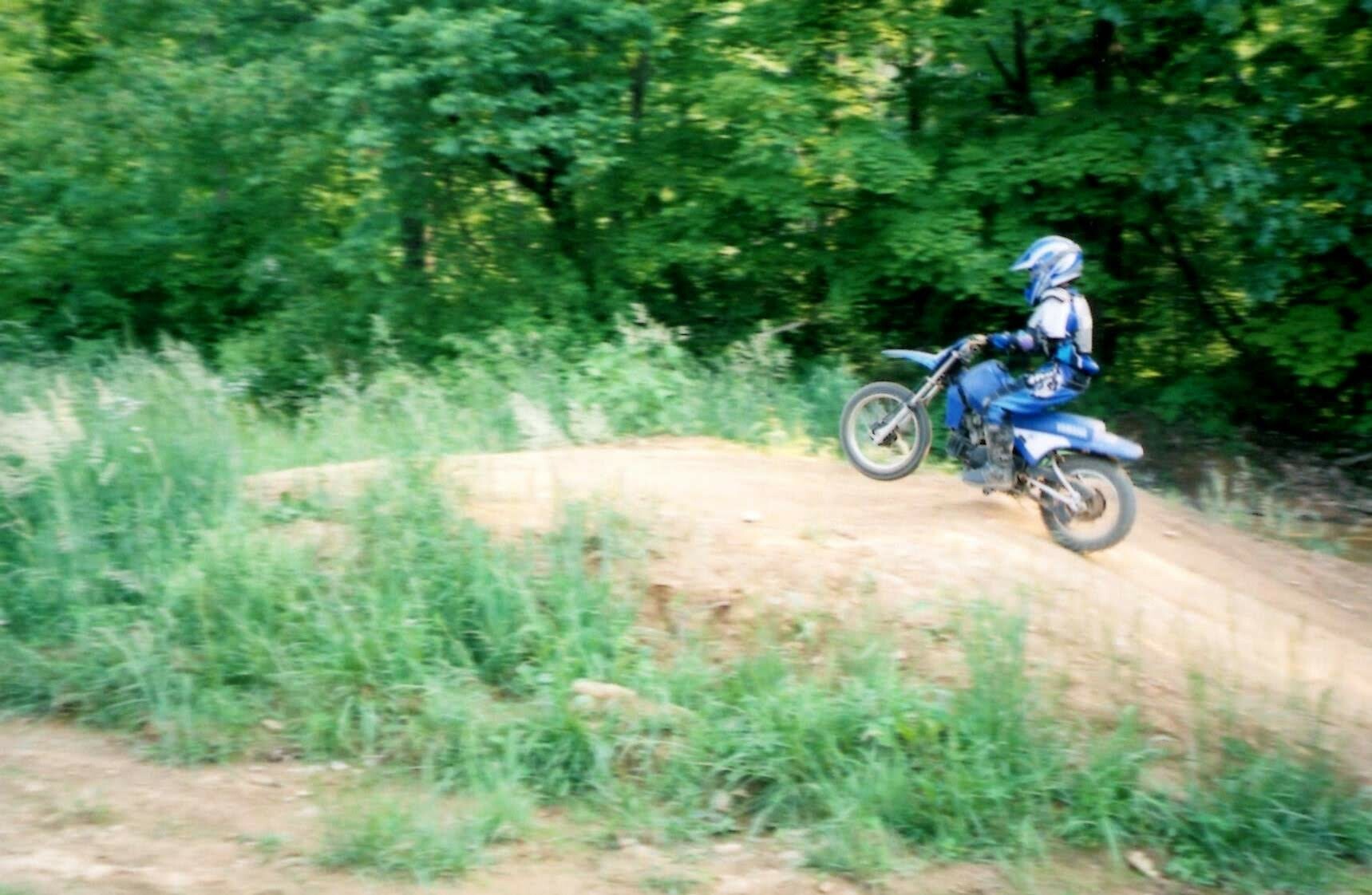 Mitch Kendra on a PW80 now, still on the kiddie track, circa early 2000s.