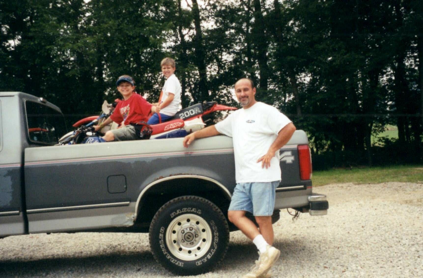 Mitch, Jake, and Mike Kendra en route to Creekside Motocross.