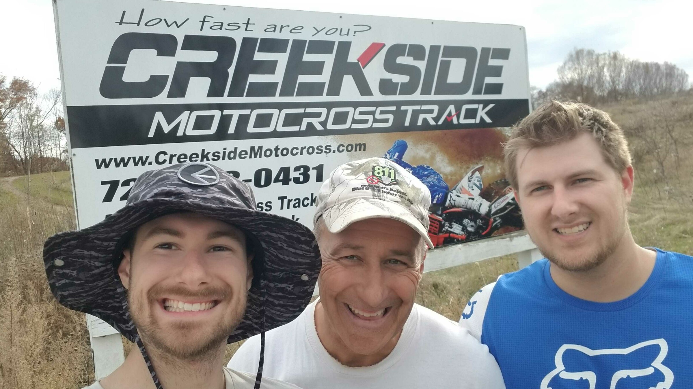 Mitch, Jake, and Mike Kendra in their last visit at Creekside Motocross in November 2022.