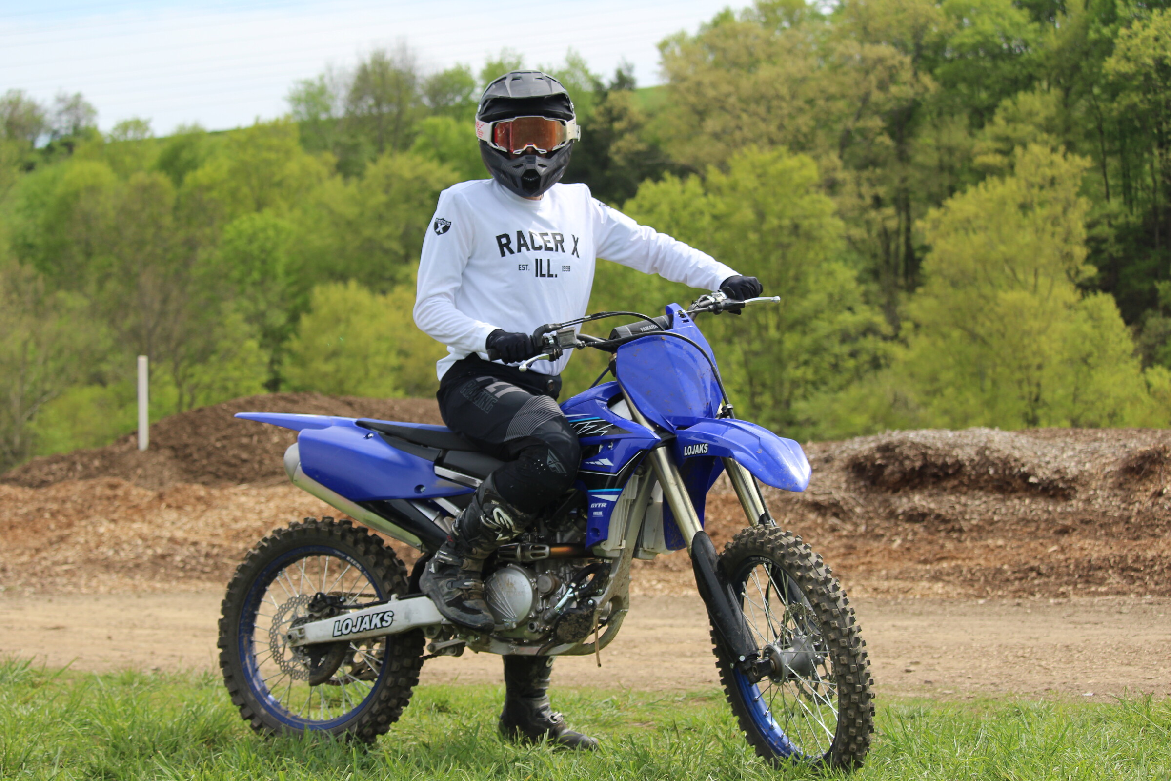 Mitch Kendra in the parking lot between motos, May 2021.