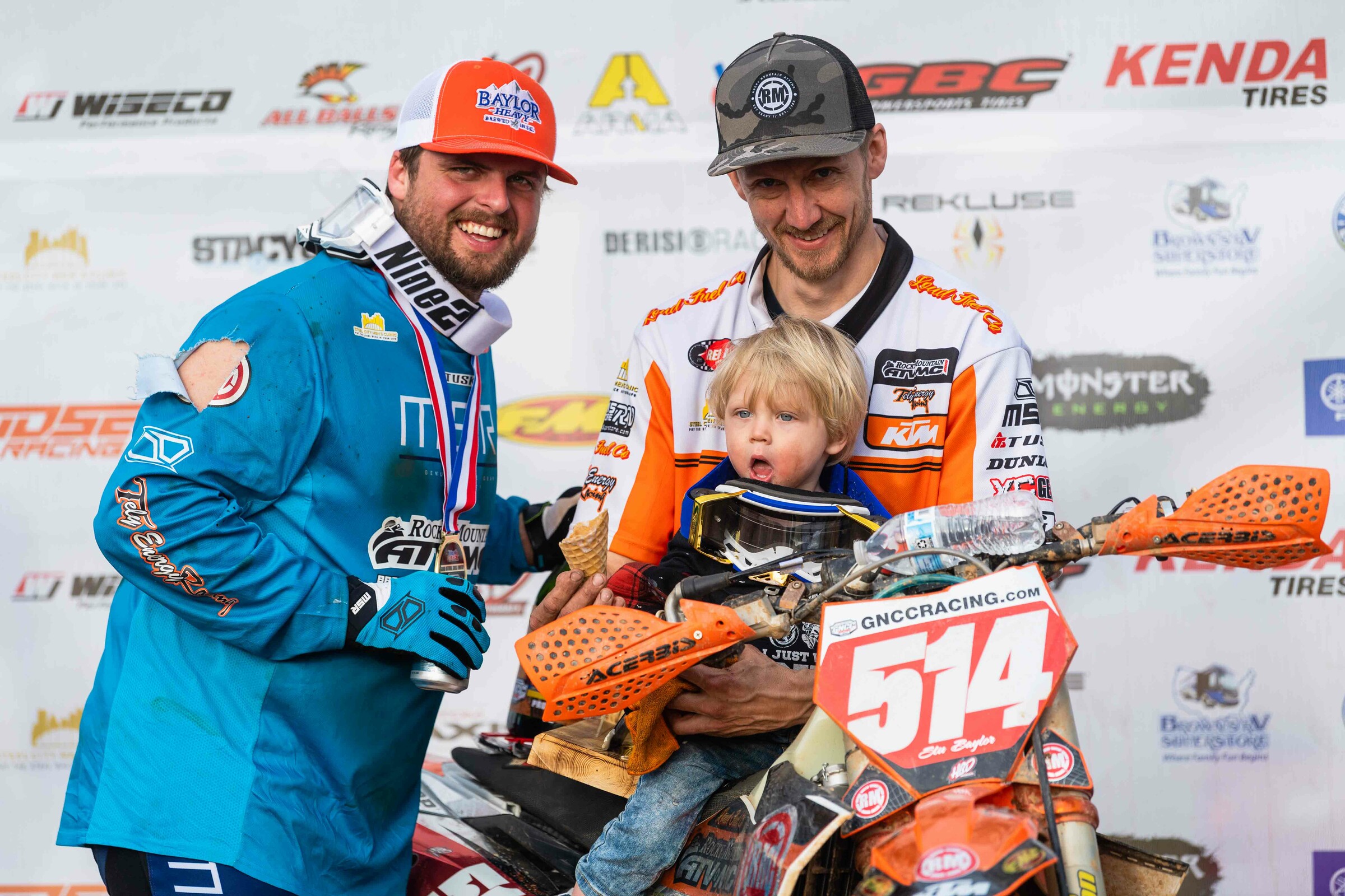 Steward Baylor Jr. on the podium afterwards.