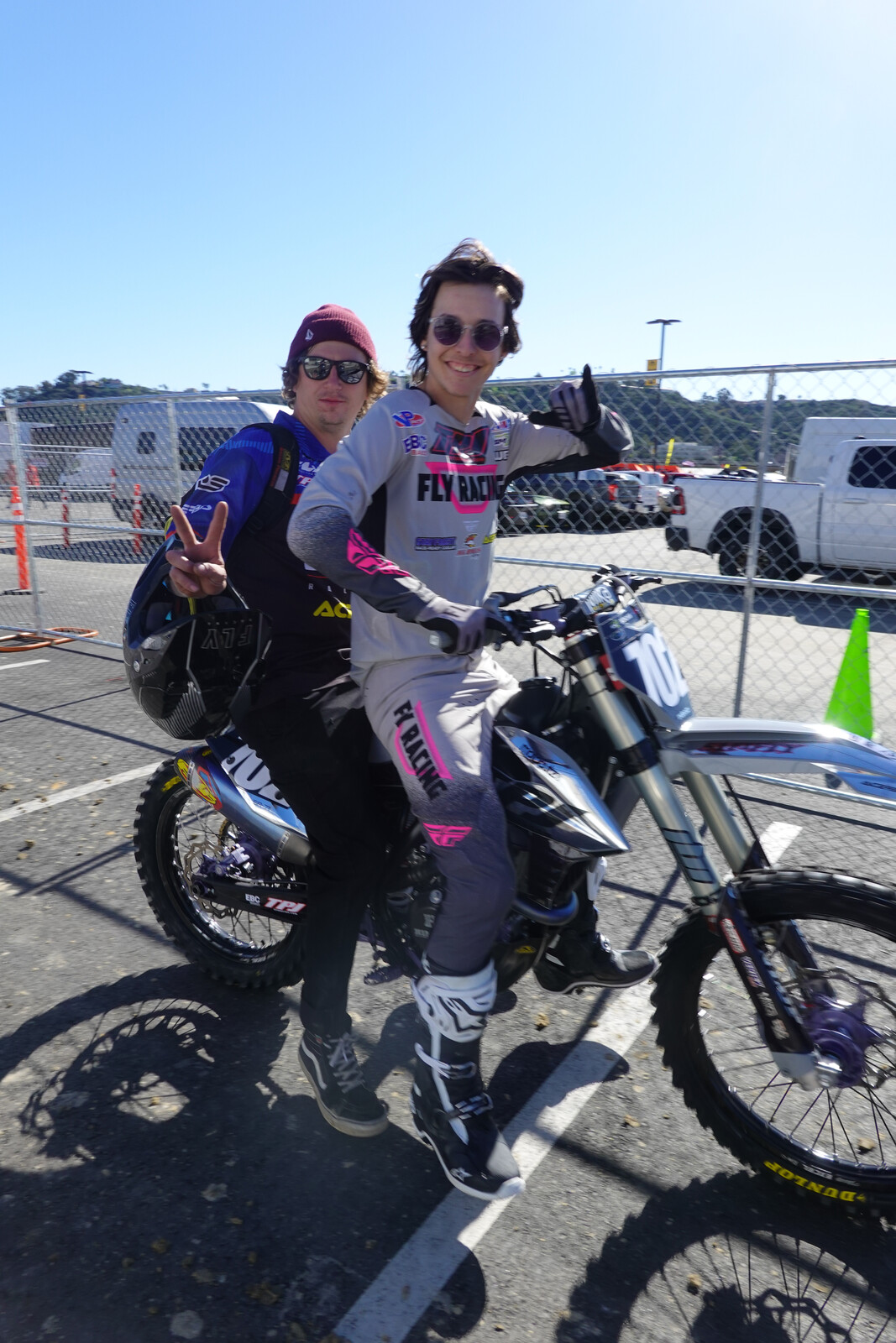 Privateer Hunter Cross is all smiles as he heads out for timed practice.