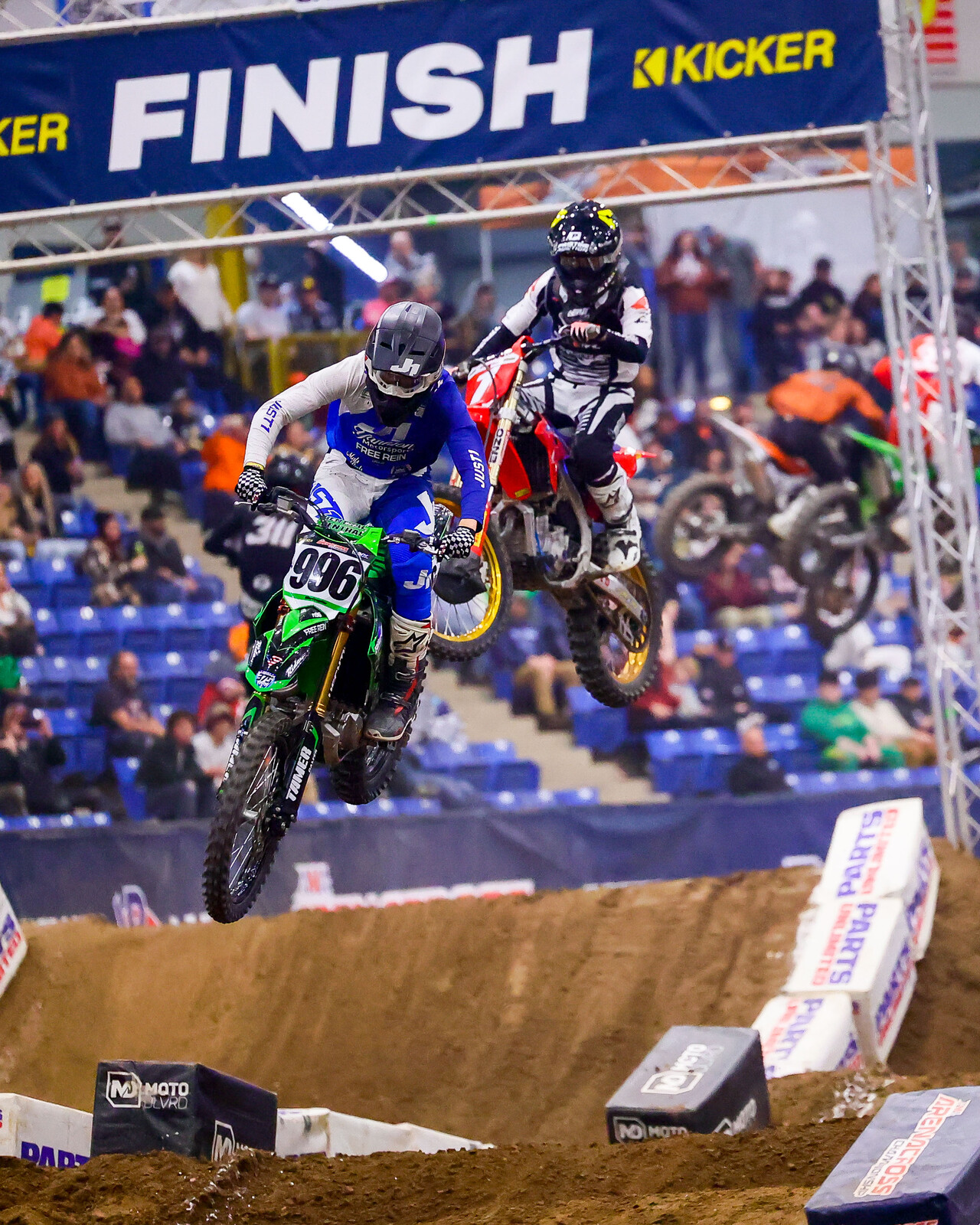 Preston Taylor tries to hold Peters at bay.