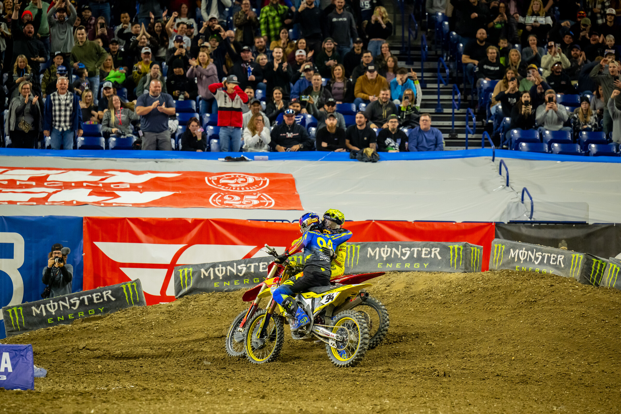Roczen and Barcia congratulating one another after the race.