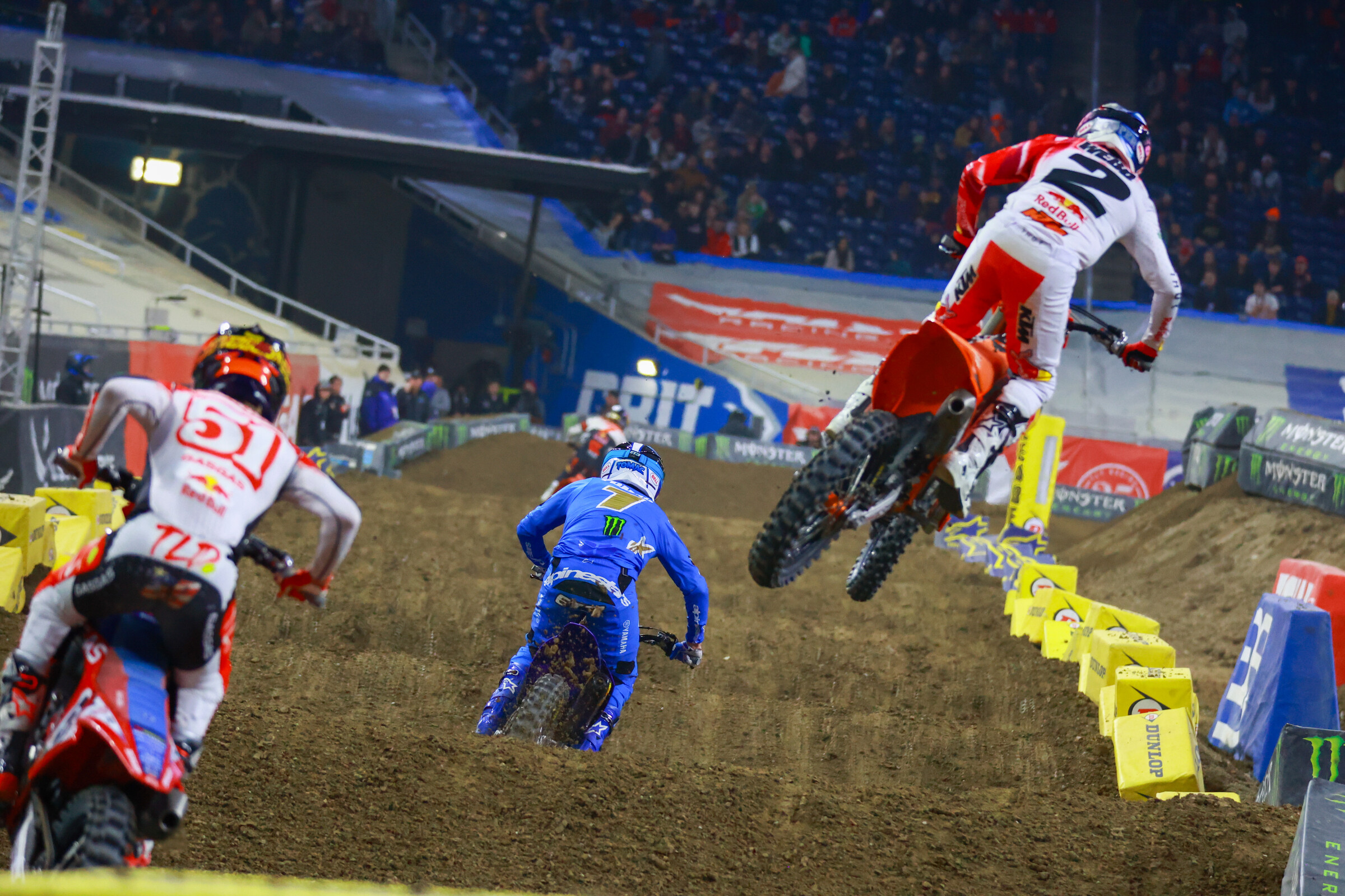 Tomac, Webb, and Barcia were trading spots back and forth lap after lap.