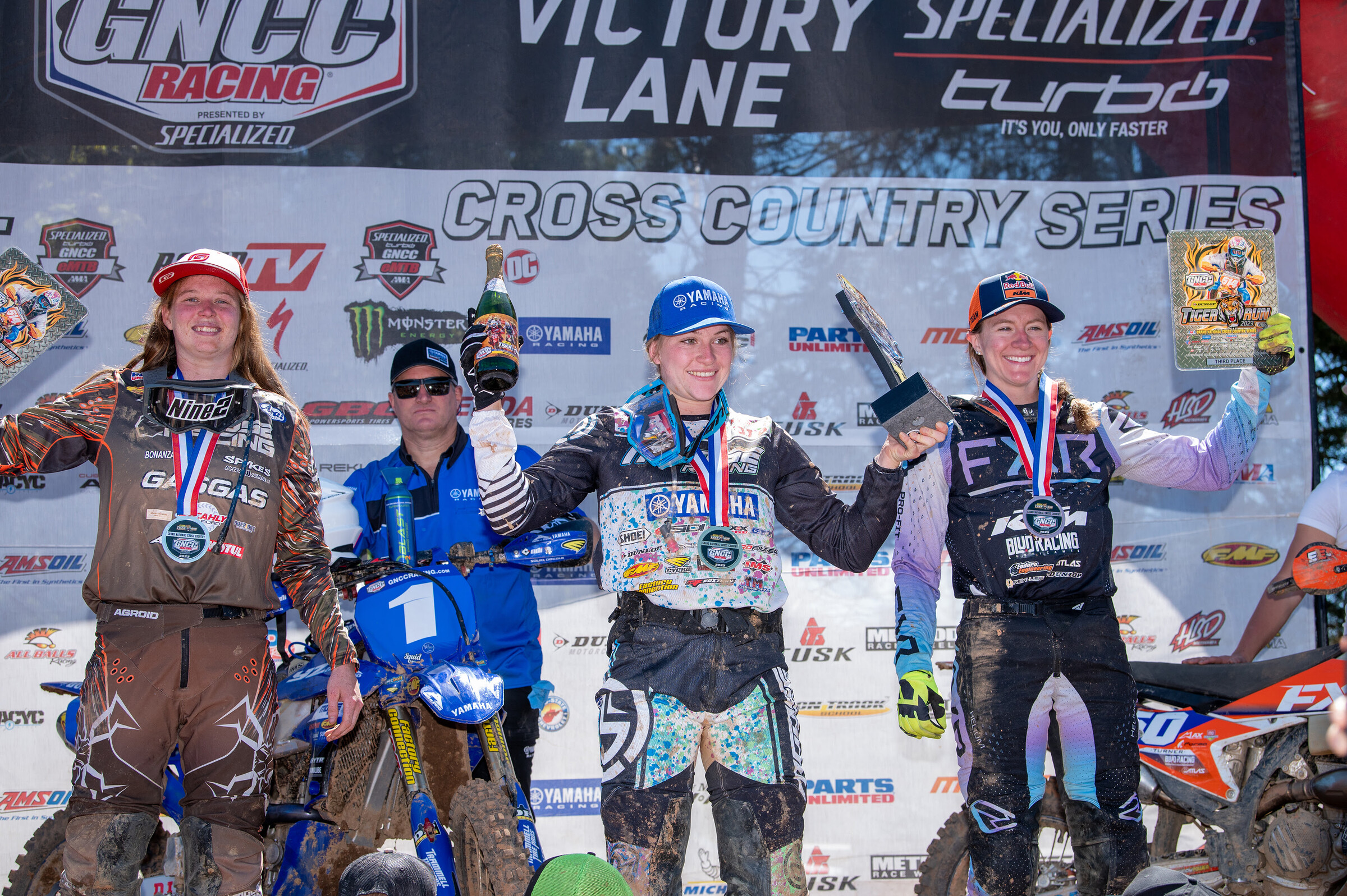 Rachael Archer (center) earned the WXC class win, with Rachel Gutish (left) and Shelby Turner (right) rounding out the top three.
