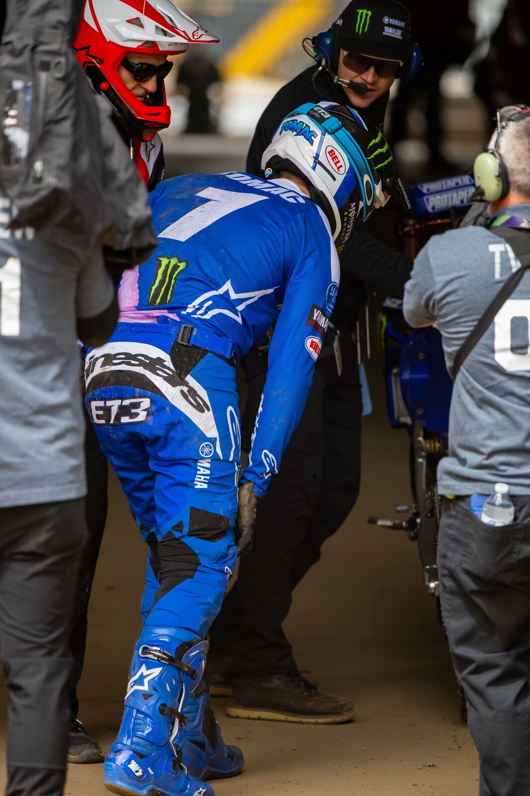 Eli Tomac went straight into the nearby tunnel after his crash.