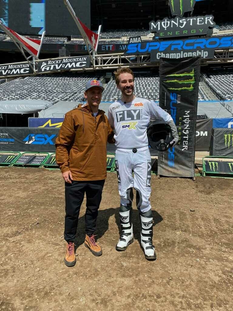 Ken Roczen and NBC reporter Joe Fryer