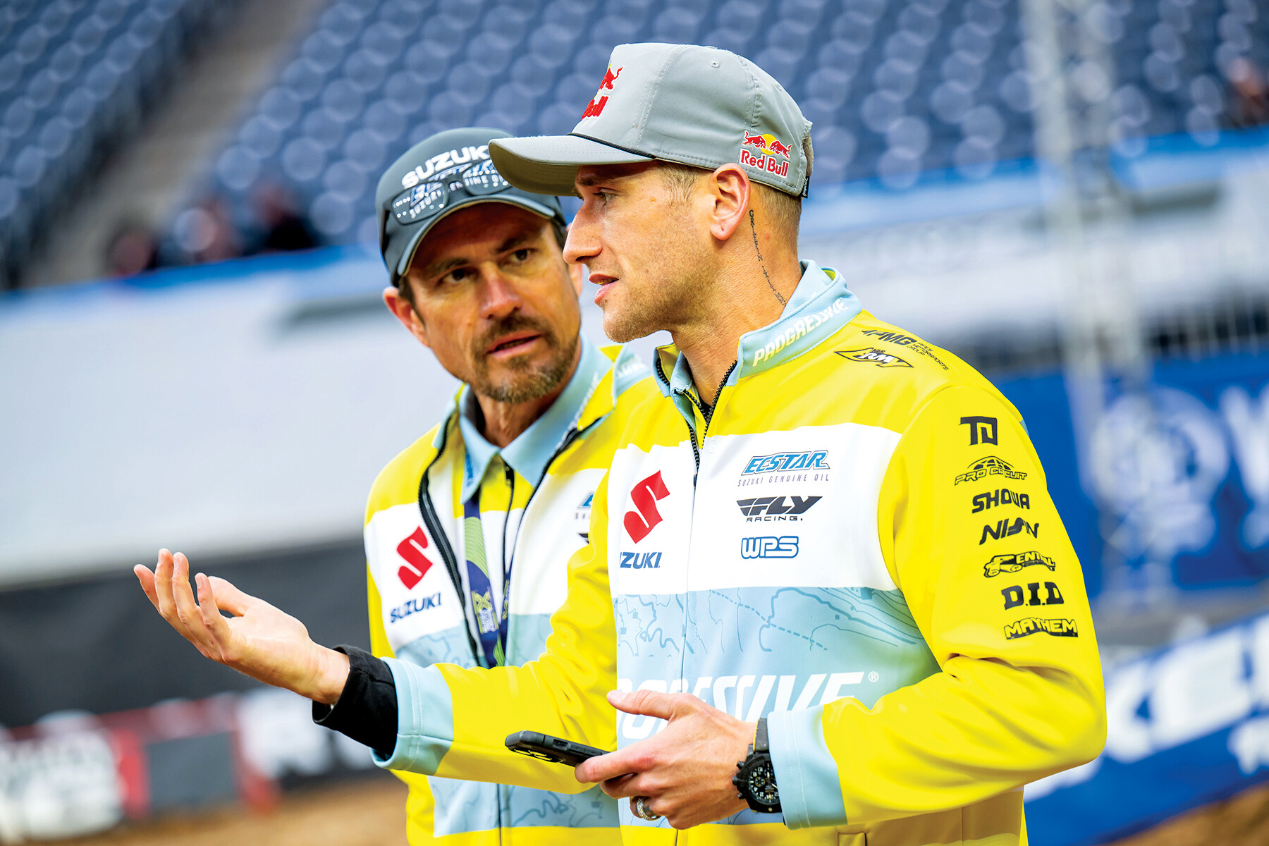 With the experienced Larry Brooks (second inset from left) as team manager, and former racer Dustin Pipes