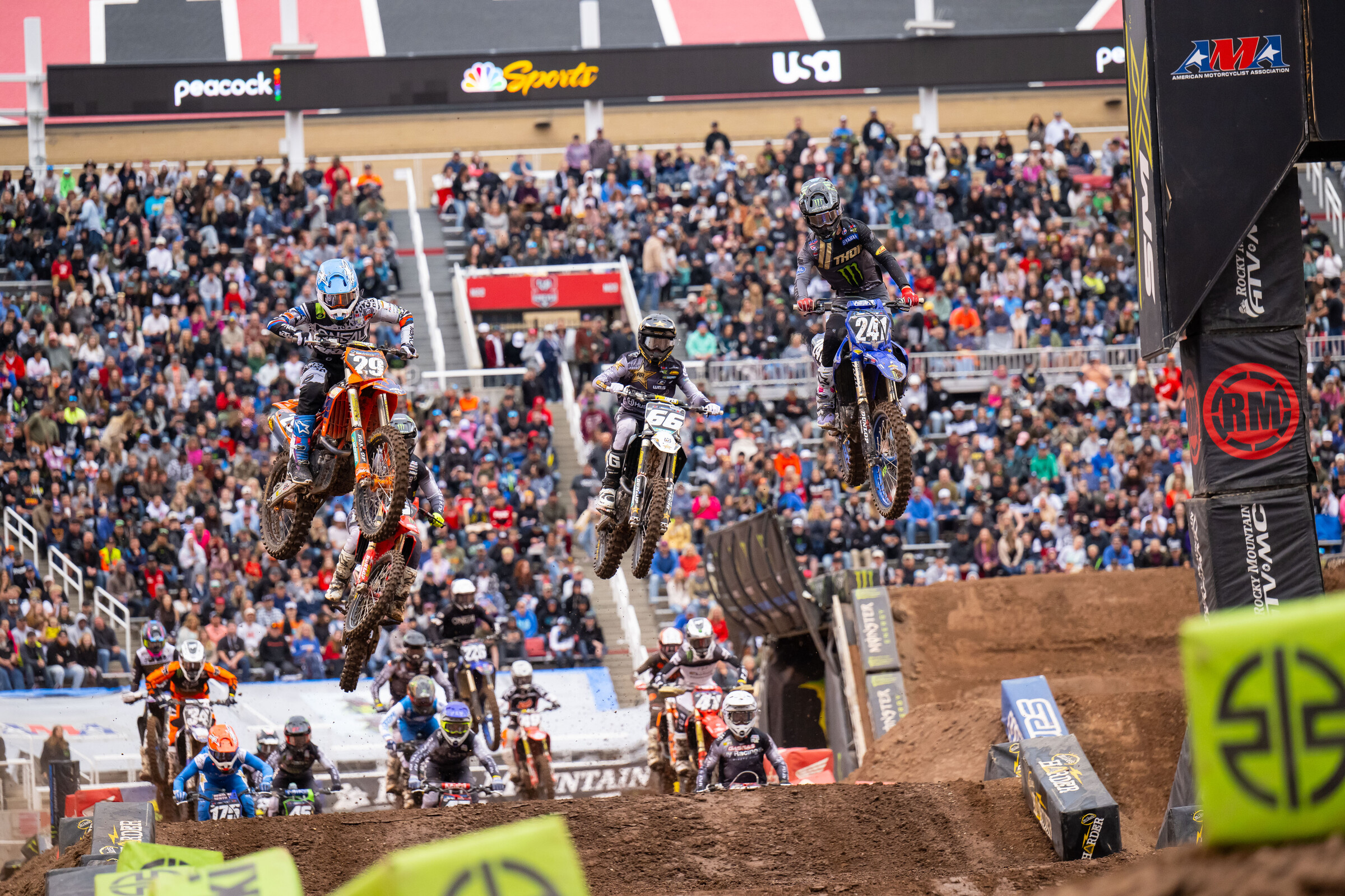 Cochran behind Beaumer (left, #29) and Bennick (right, #241).