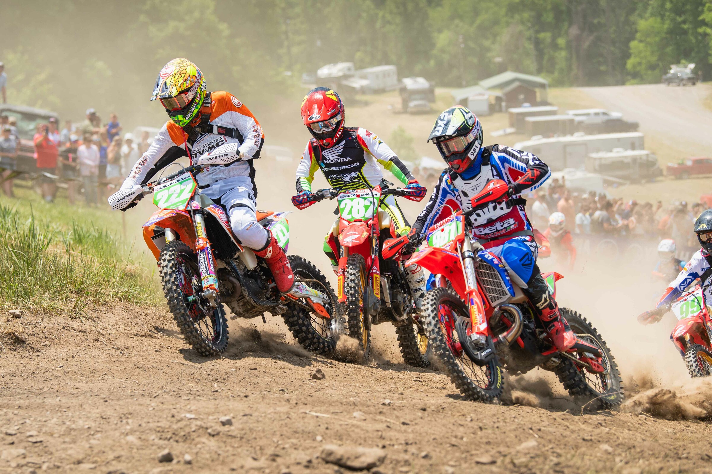 Bubs Tasha, Mike Witkowski, and Jonathan Johnson out front off the start of the XC2 class.