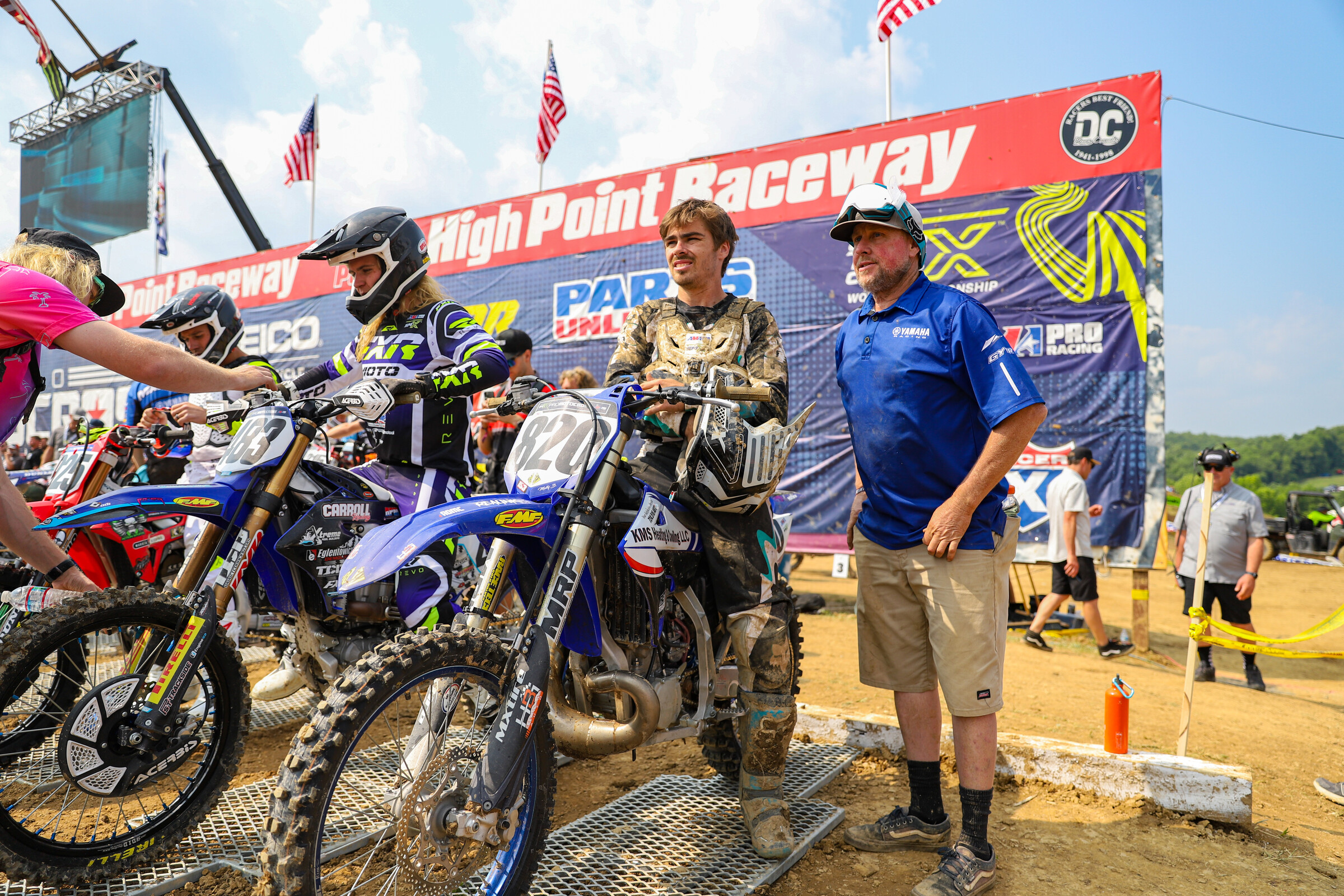 Burkeen and crew got the swap done just in time for the second 450 Class moto!