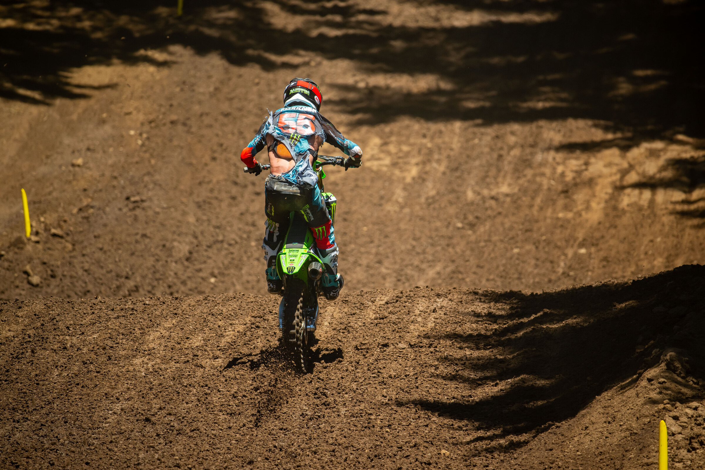 Austin Forkner after getting caught in a rear wheel at Washougal.