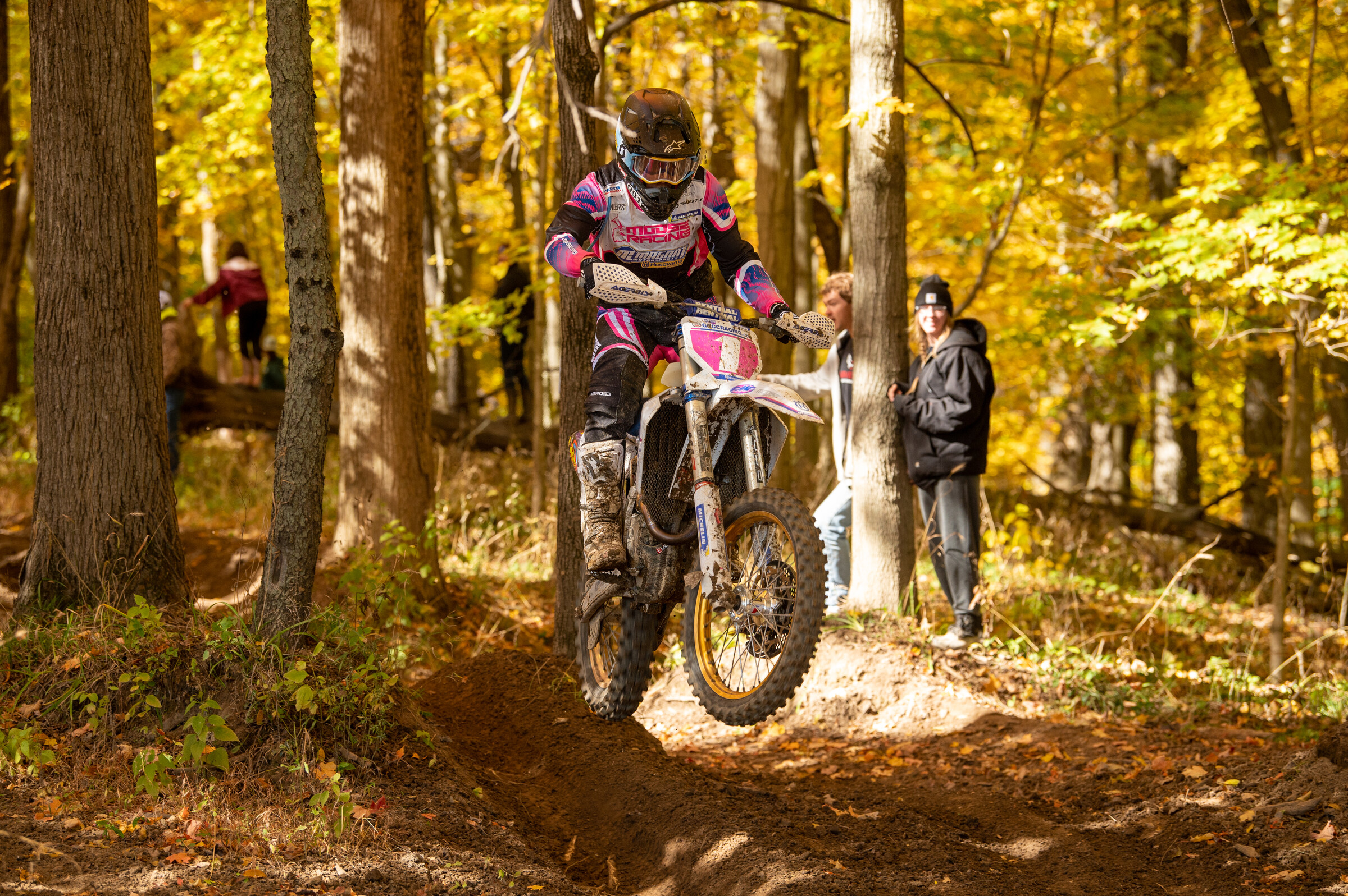 Jordan Ashburn wasn't able to defend his GNCC title, but he pushed to the end, leading a bunch of laps at Ironman.