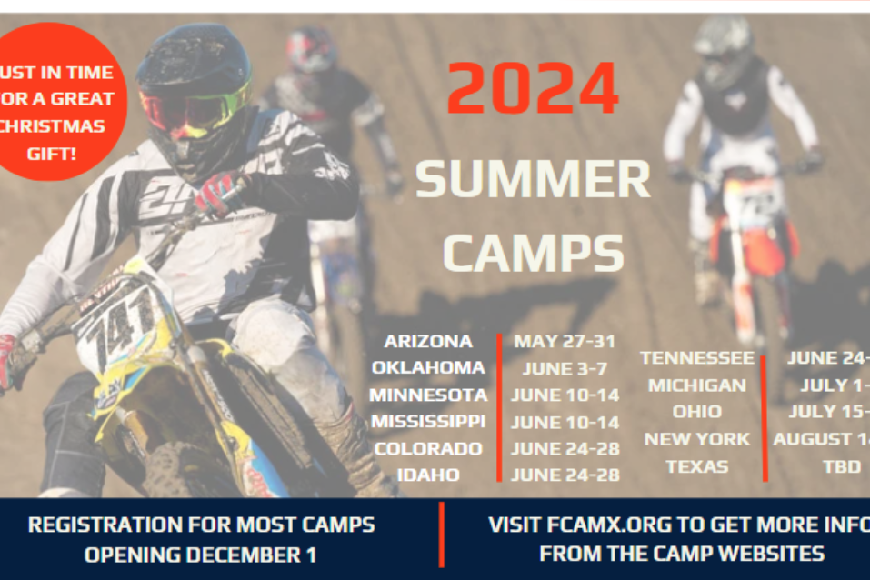 2024 FCA Motocross Summer Camp, Supercross VIP Experience Dates
