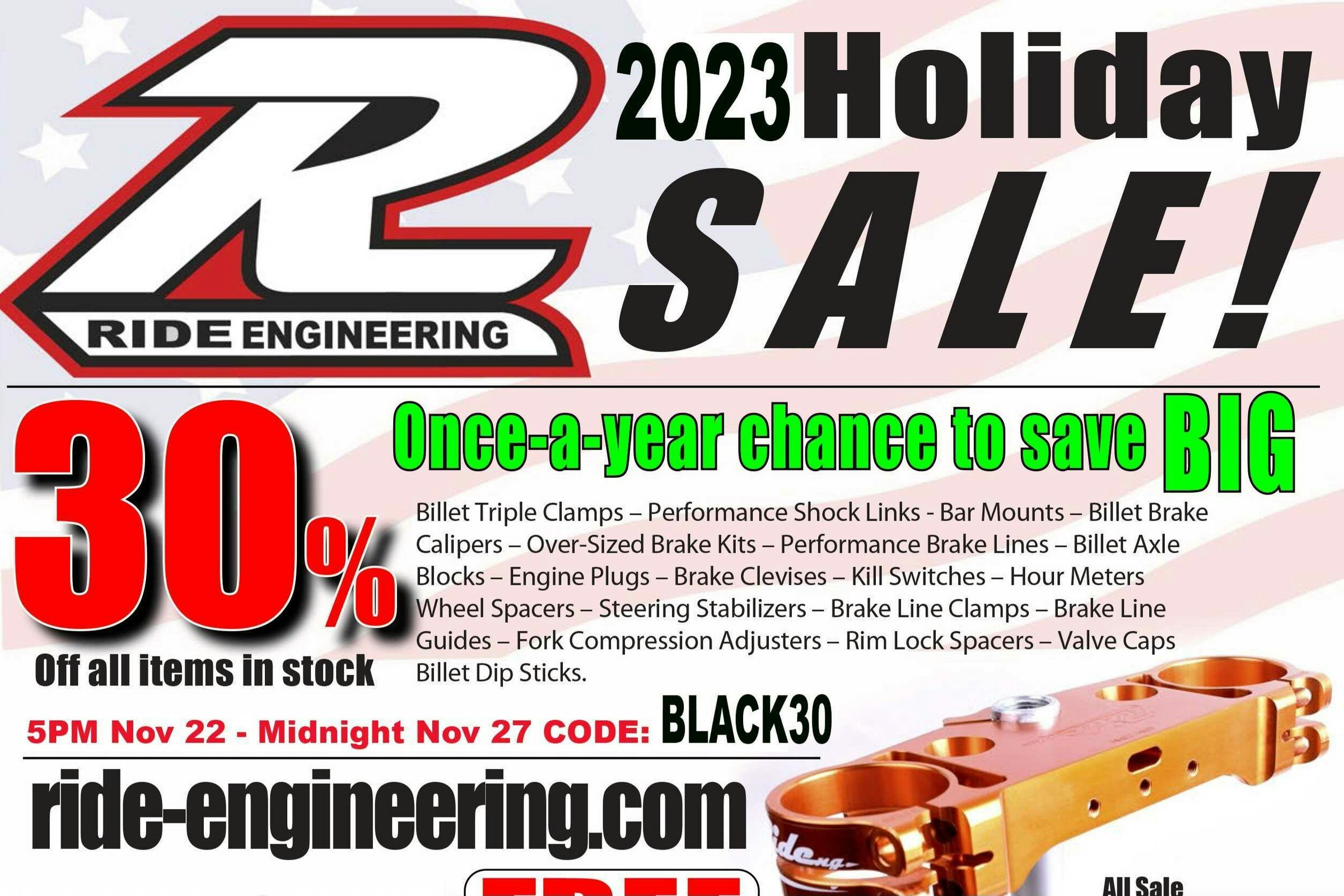Ride Engineering Holiday Sale