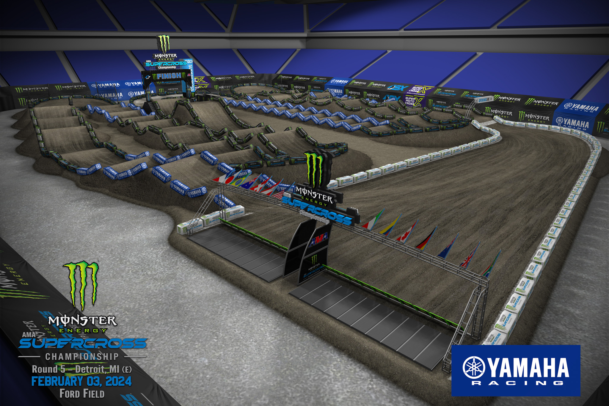 The 2024 Detroit SX track map.