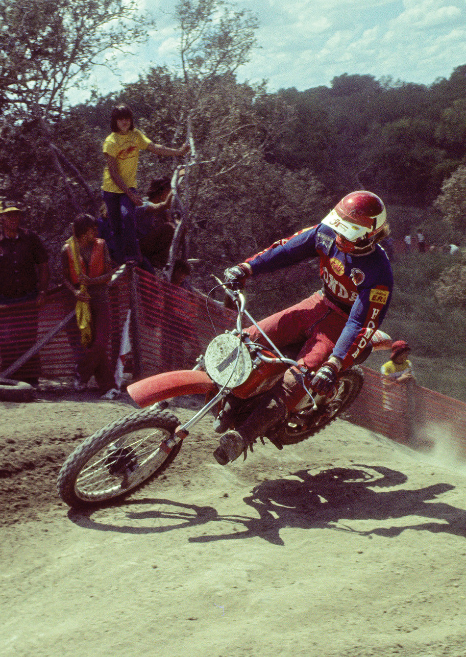 (Above) Broc Glover (Yamaha) dominated the 125 class in the late 1970s, then it was Mark Barnett’s turn (top) in the early ’80s. Barnett’s record for most 125 National wins (25) lasted until Ricky Carmichael (main) broke it in 2001. (Top right) America’s first 125cc superstar was Team Honda’s Marty Smith.