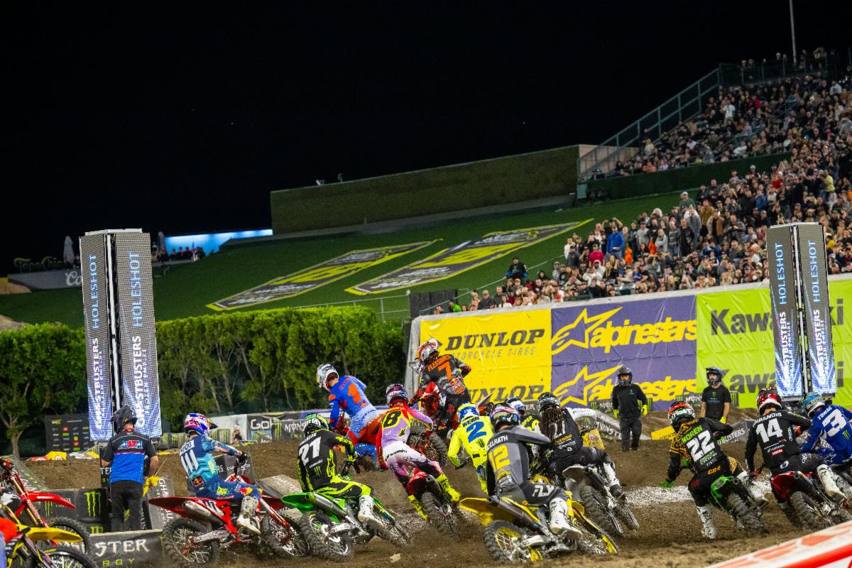 Red Bull KTM’s Chase Sexton secures the Ghostbusters: Frozen Empire Holeshot at Round 4 in Anaheim, CA.