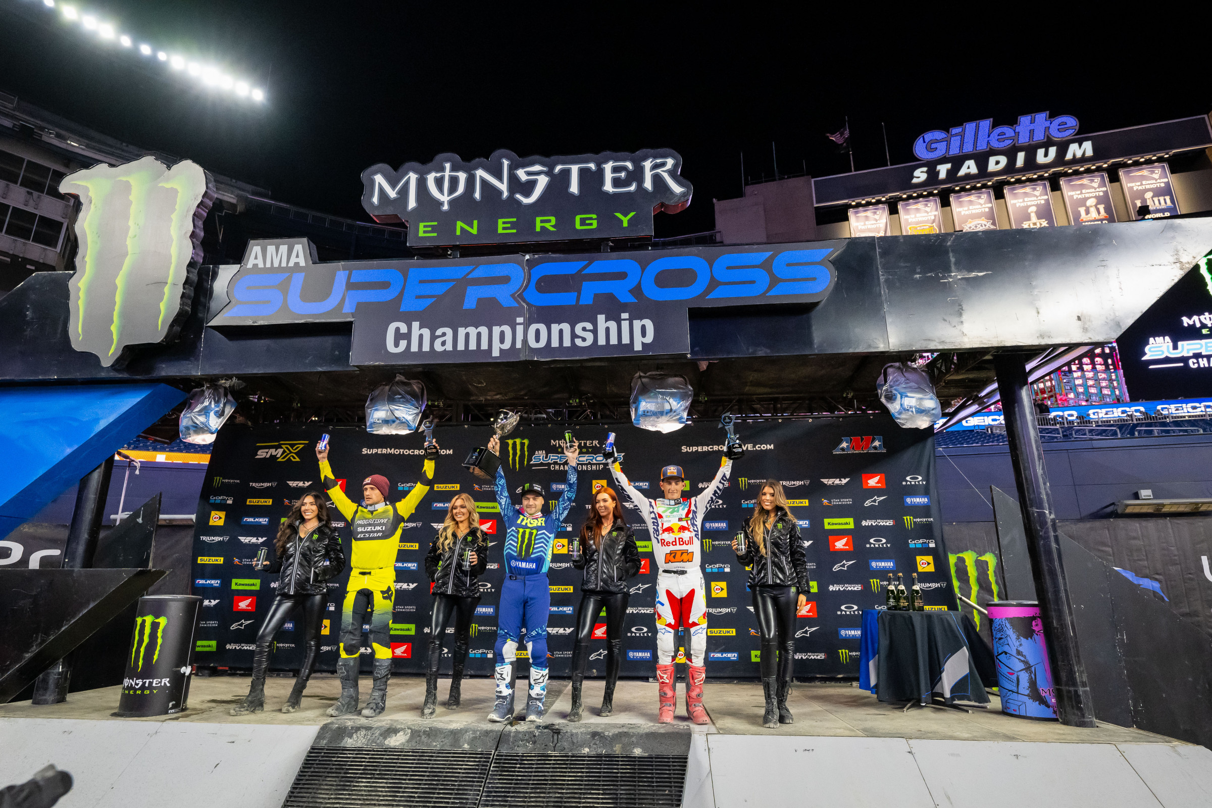 The 450SX main event podium.